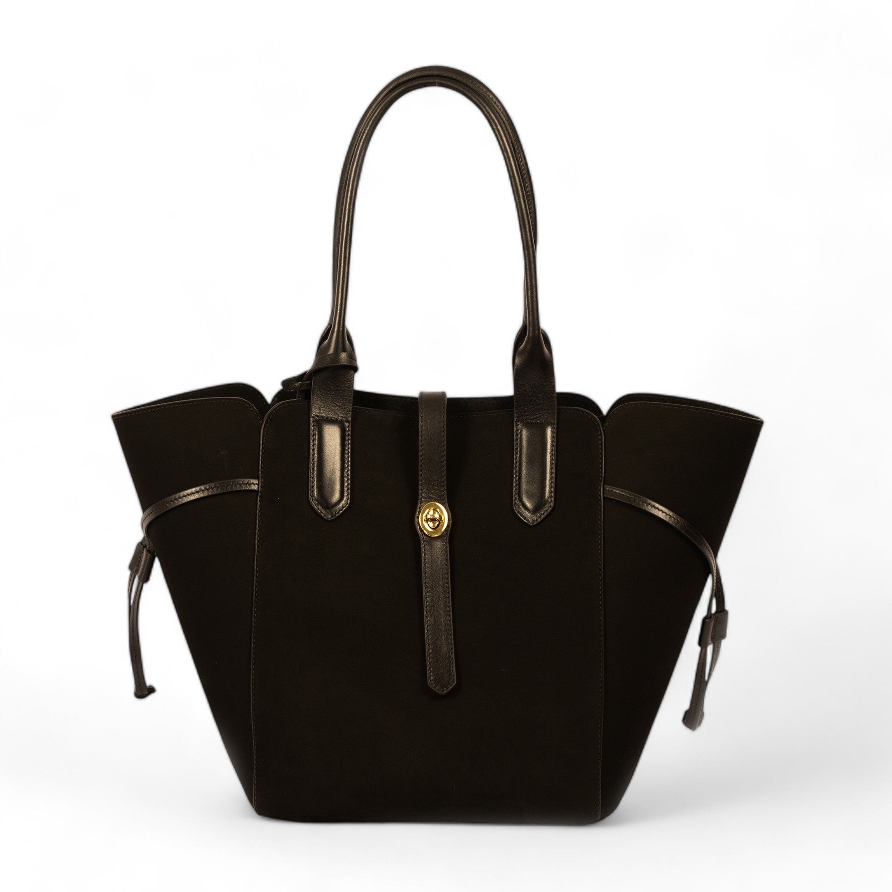 Bolsa Shopping Melania Couro Legítimo Preto Patrícia Maranhão