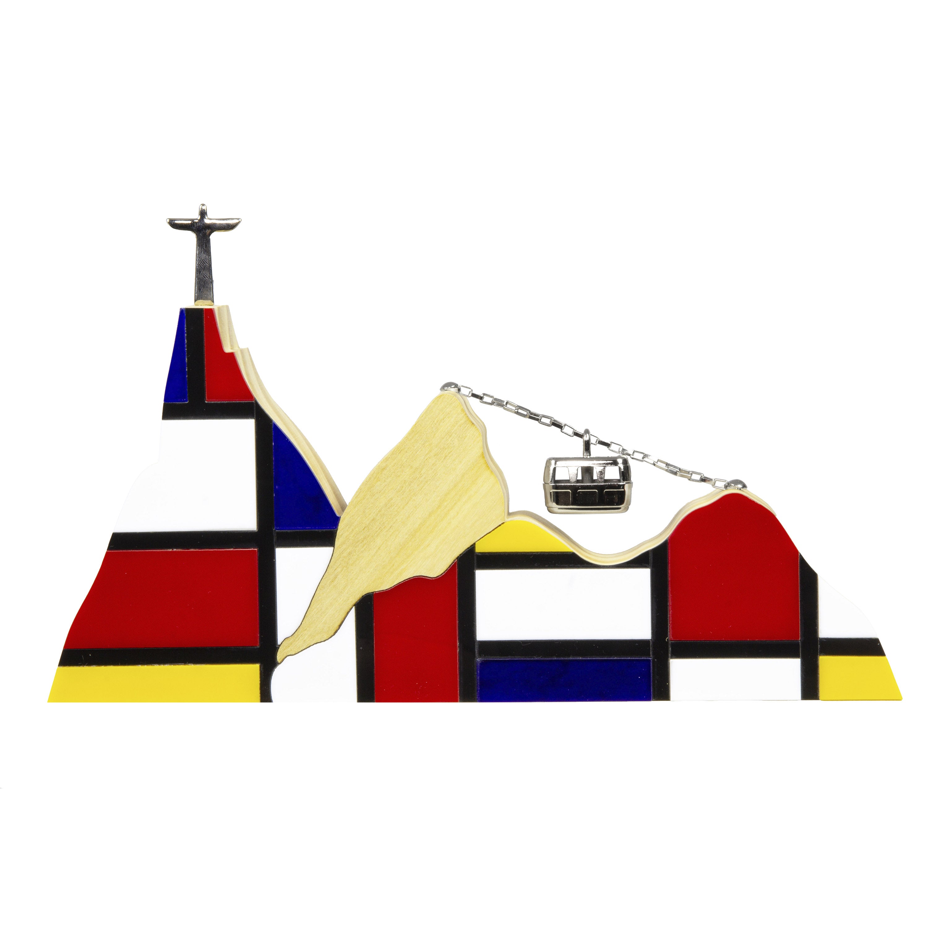 Escultura de Madeira Rio Paisagem Mondrian M Patricia Maranhão