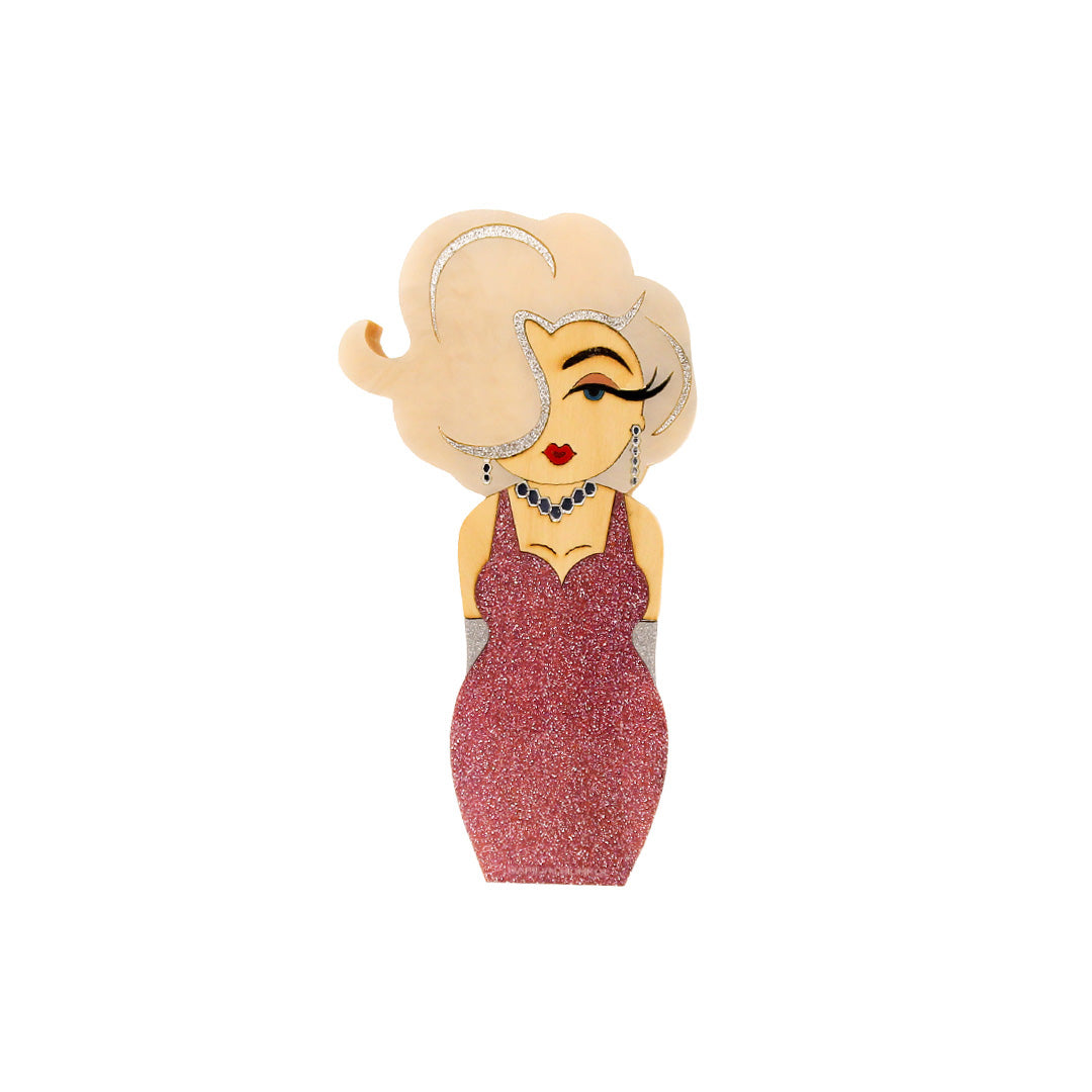Kokeshi Wood Sculpture Marilyn Monroe