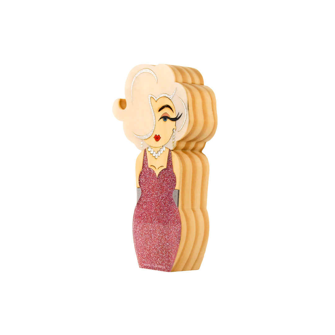 Kokeshi Wood Sculpture Marilyn Monroe