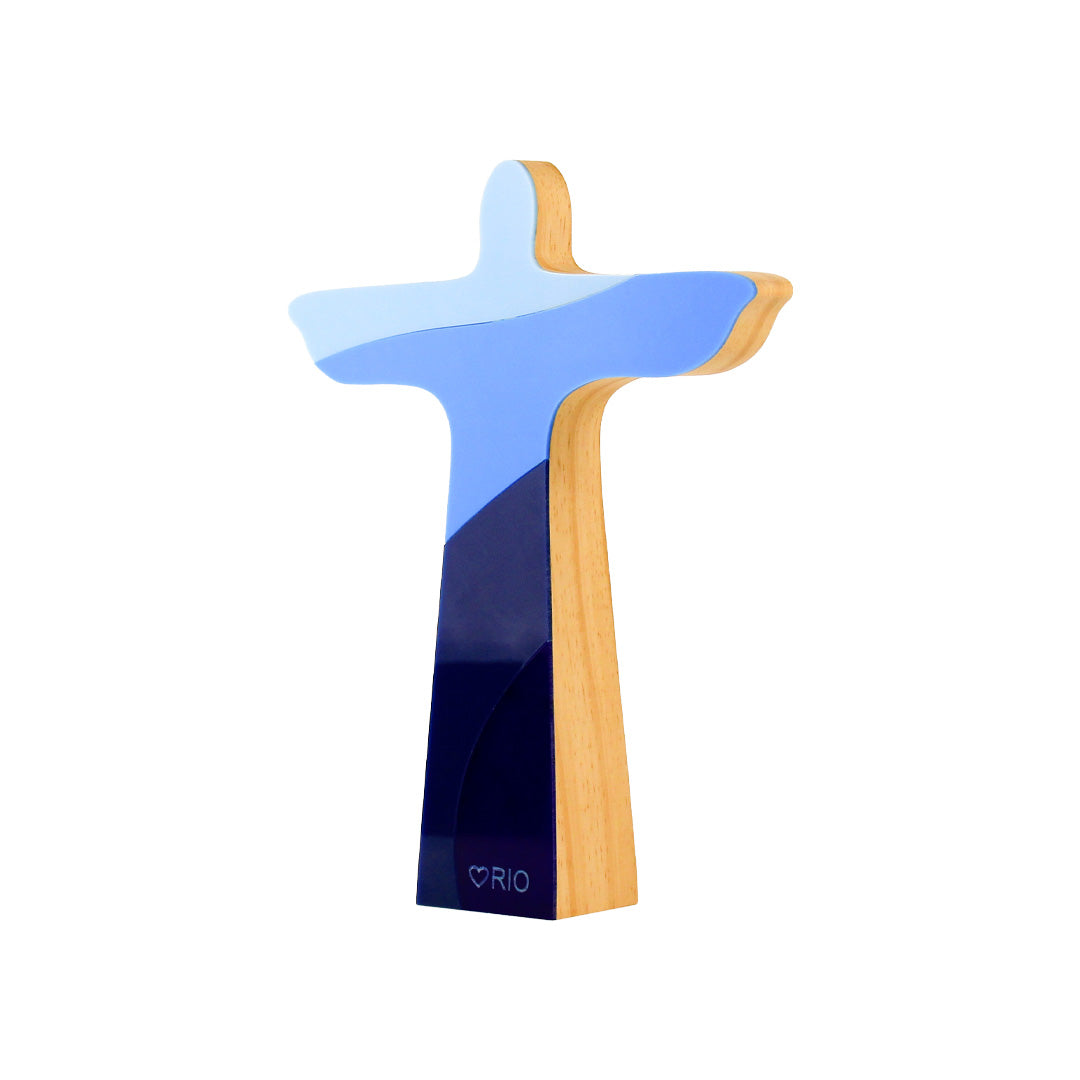 Wooden Sculpture Rio Christ in the Waves M Patricia Maranhão