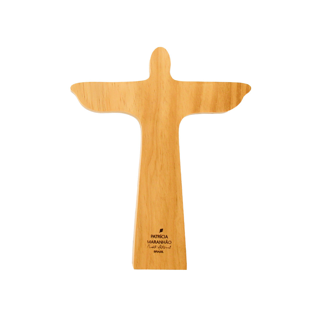 Wooden Sculpture Rio Christ in the Waves M Patricia Maranhão