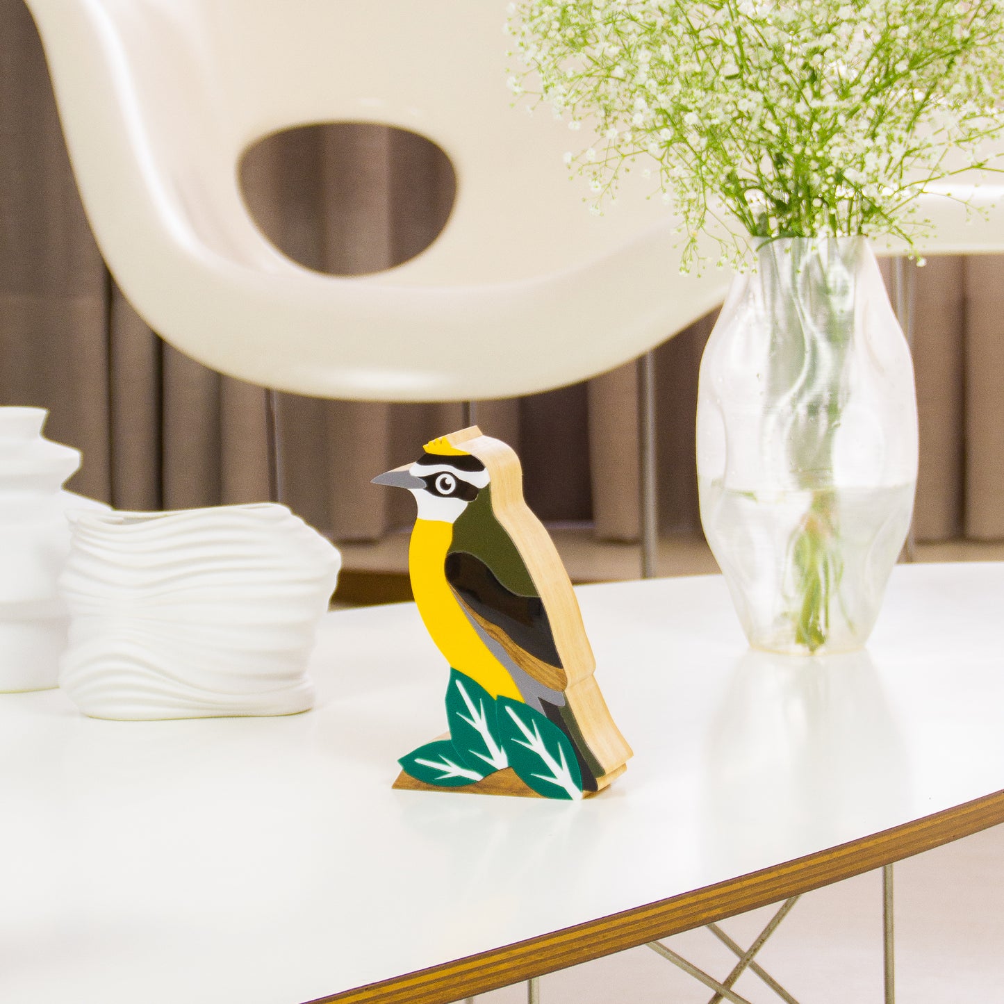 Wood Sculpture of the Bird Bem-Te-Vi Patricia Maranhão