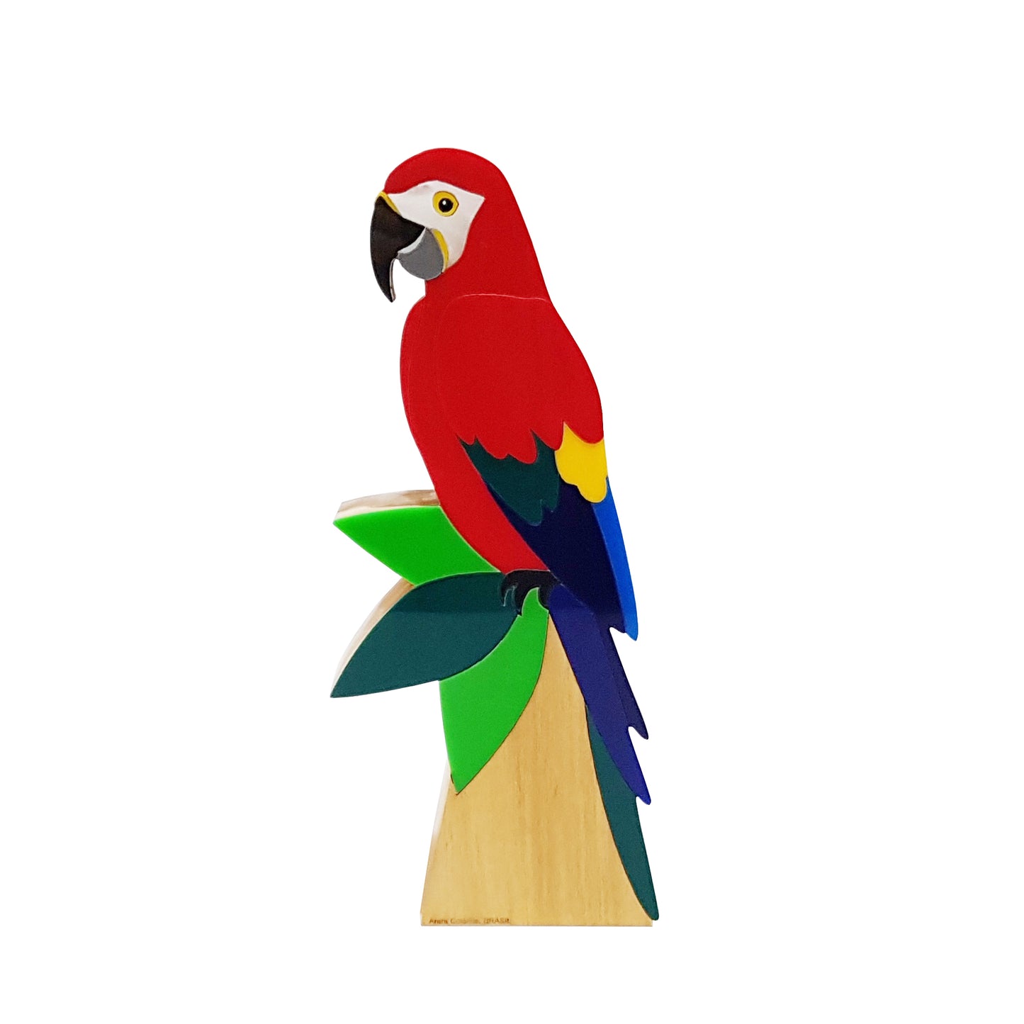 Wooden Sculpture Red Macaw G Patricia Maranhão