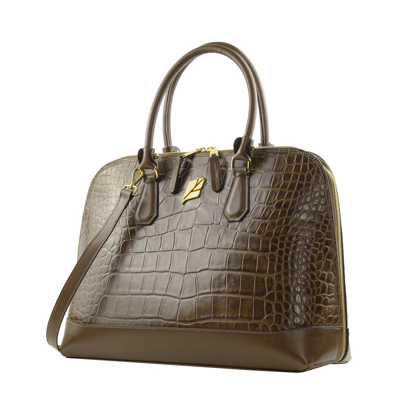 Bolsa Bowling Serena Croco G Caramelo Patrícia Maranhão