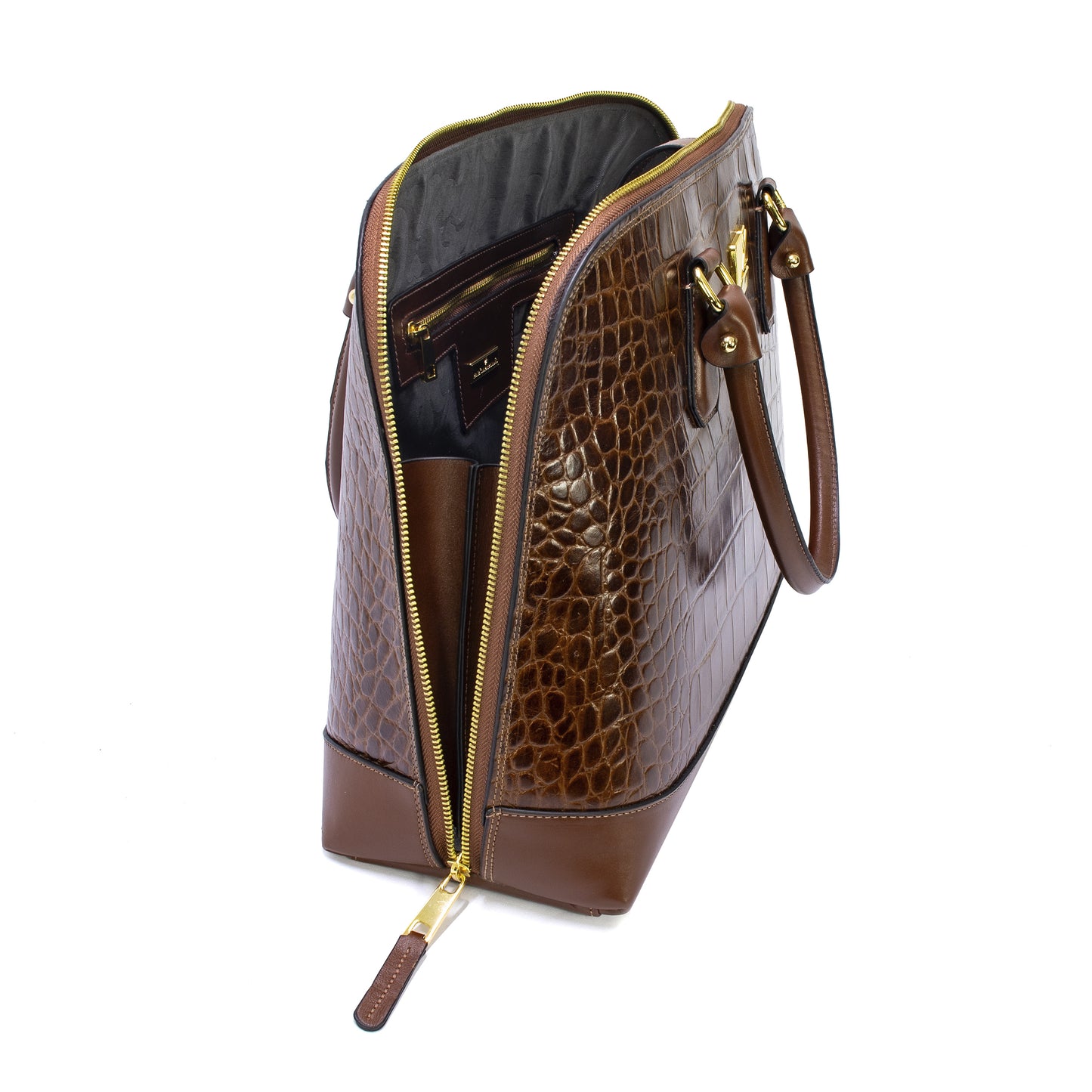 Bolsa Bowling Serena Croco G Caramelo Patrícia Maranhão