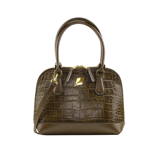 Bolsa Bowling Serena Croco M Caramelo Patrícia Maranhão