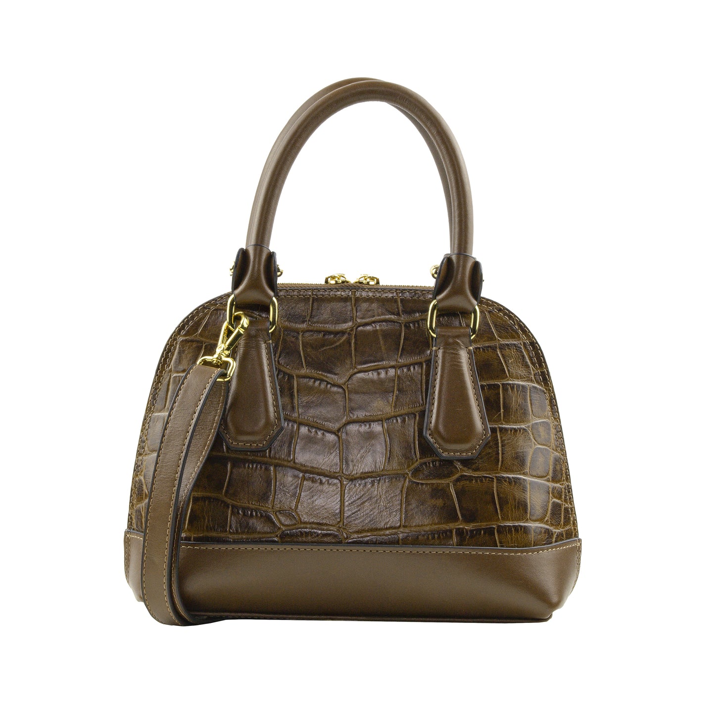 Bolsa Bowling Serena Croco P Caramelo Patrícia Maranhão