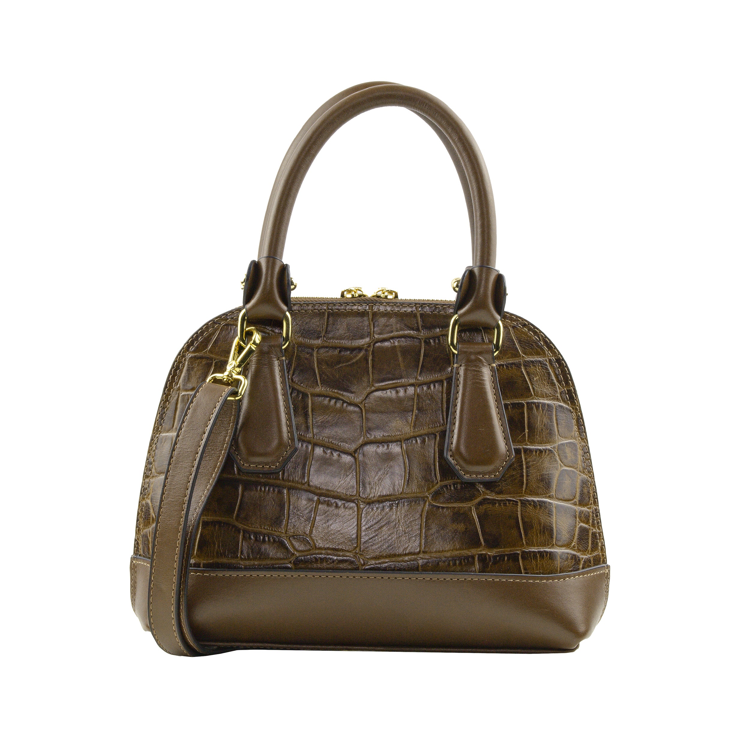 Serena Croco P Caramel Bowling Bag by Patrícia Maranhão