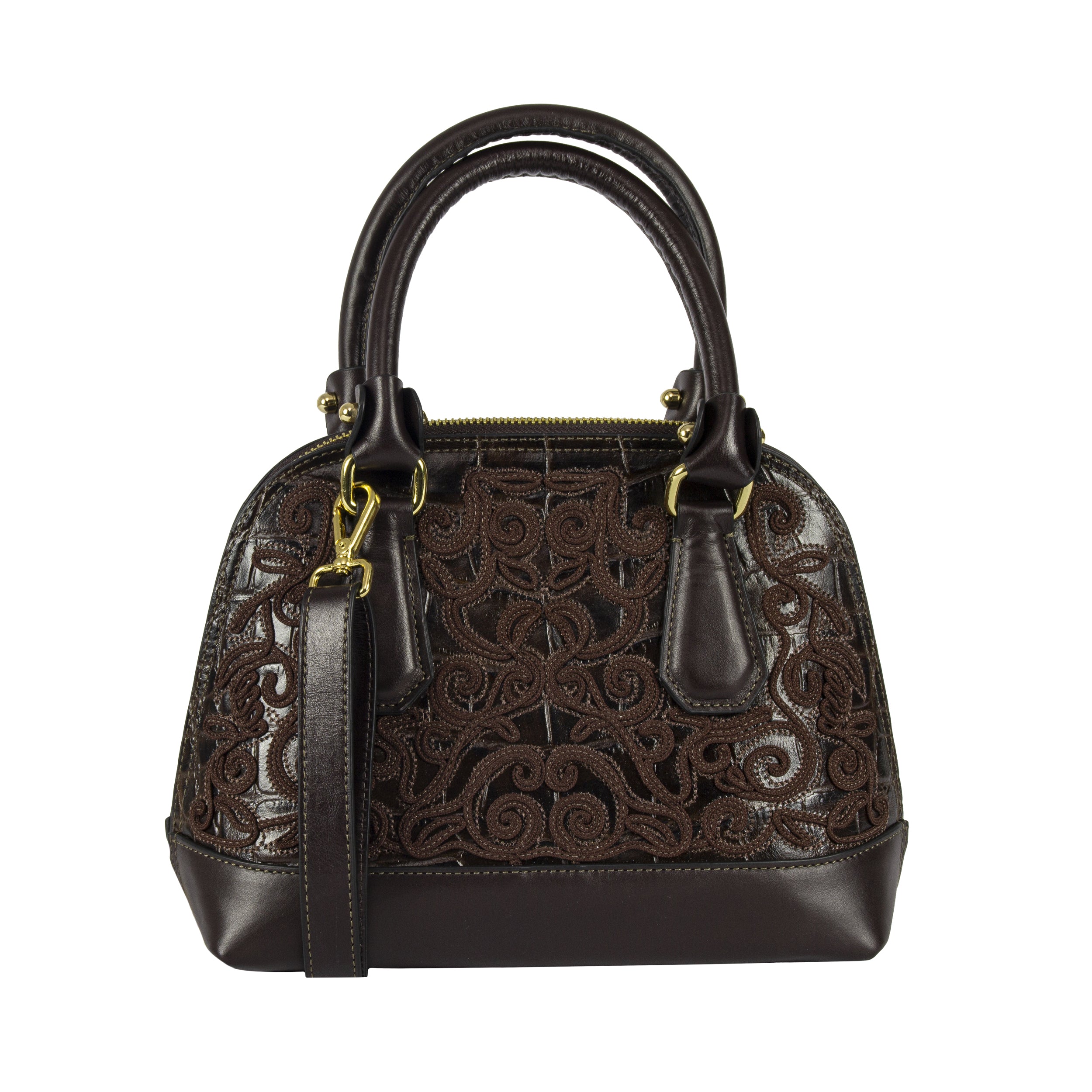 Serena Baroque Bowling Bag, Pine Nut Size, Patricia Maranhão
