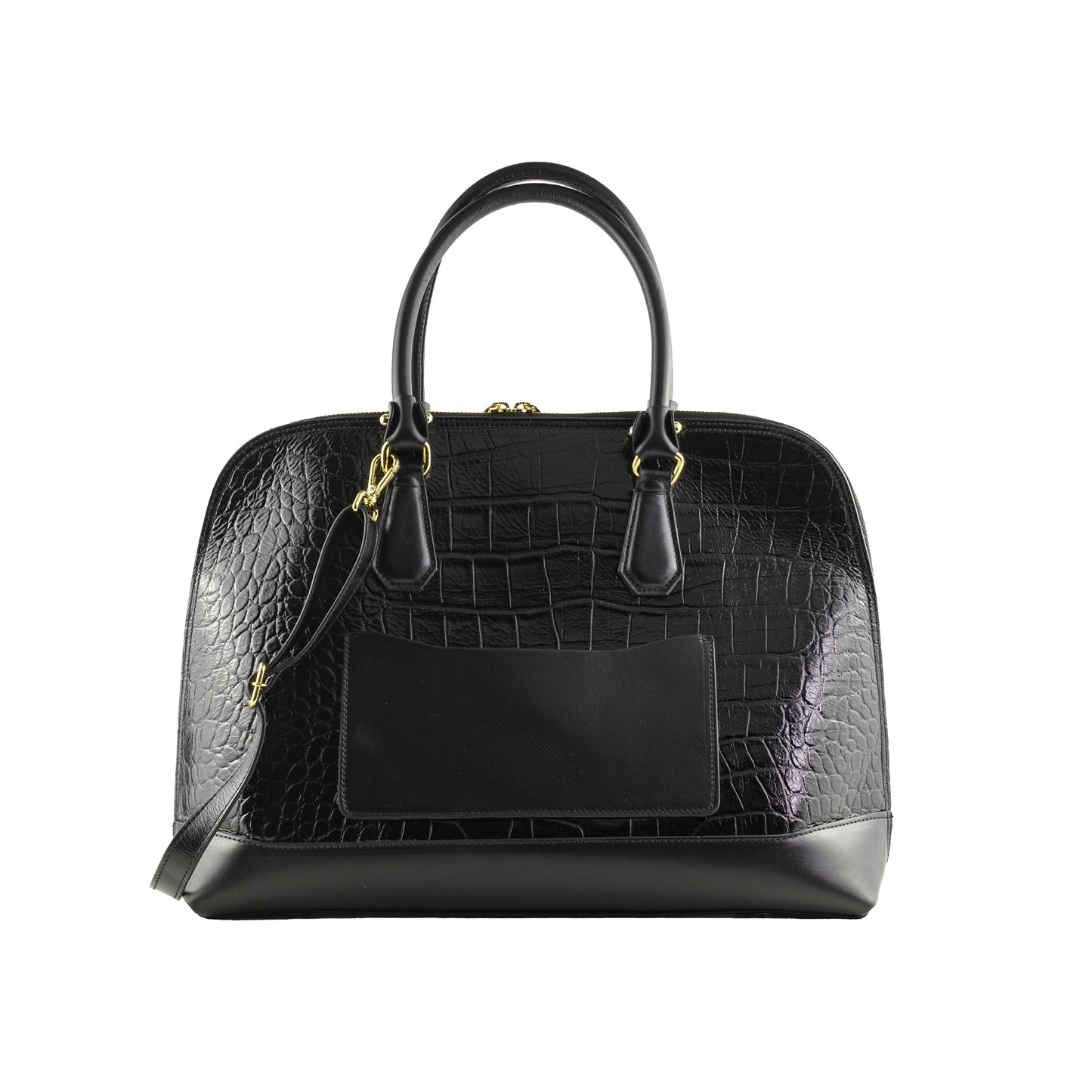 Bolsa Bowling Serena Croco G Preto Patrícia Maranhão