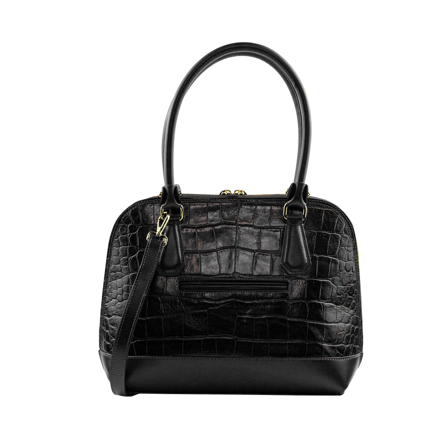 Bolsa Bowling Serena Croco M Preto Patrícia Maranhão