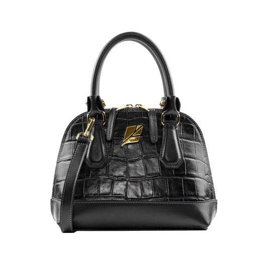 Bolsa Bowling Serena Croco P Preta Patrícia Maranhão