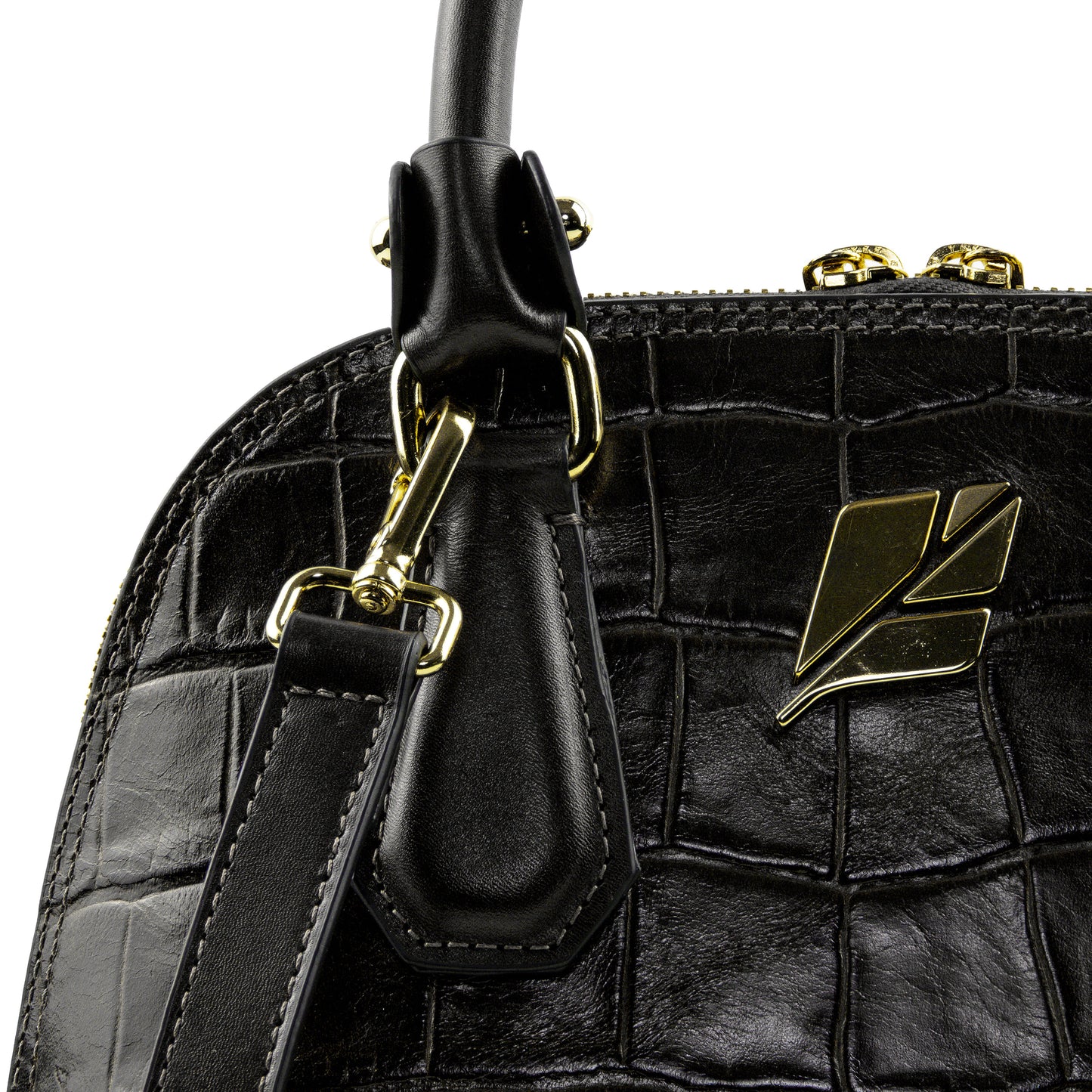 Bolsa Bowling Serena Croco P Preta Patrícia Maranhão