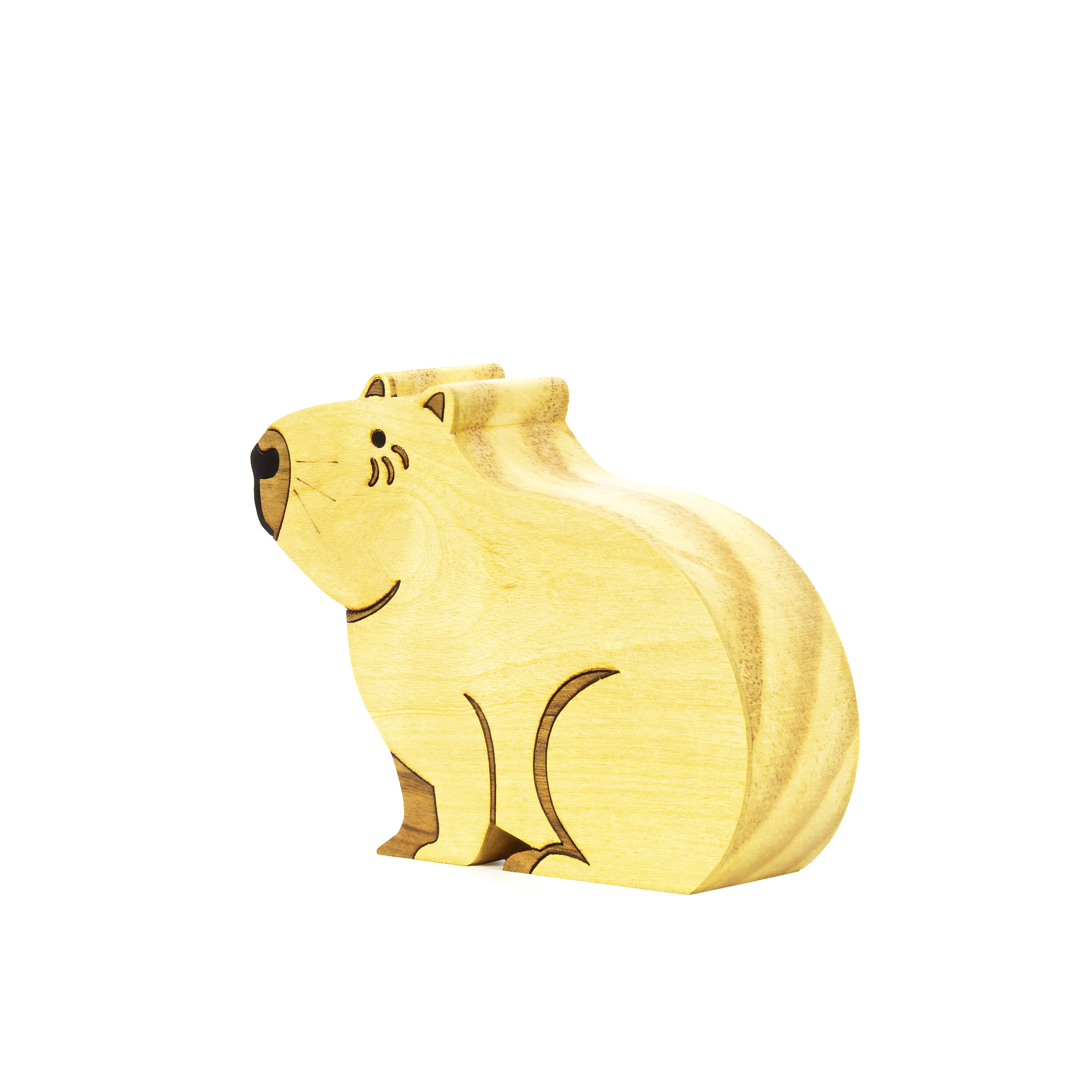 Capybara Wood Sculpture by New Patricia Maranhão