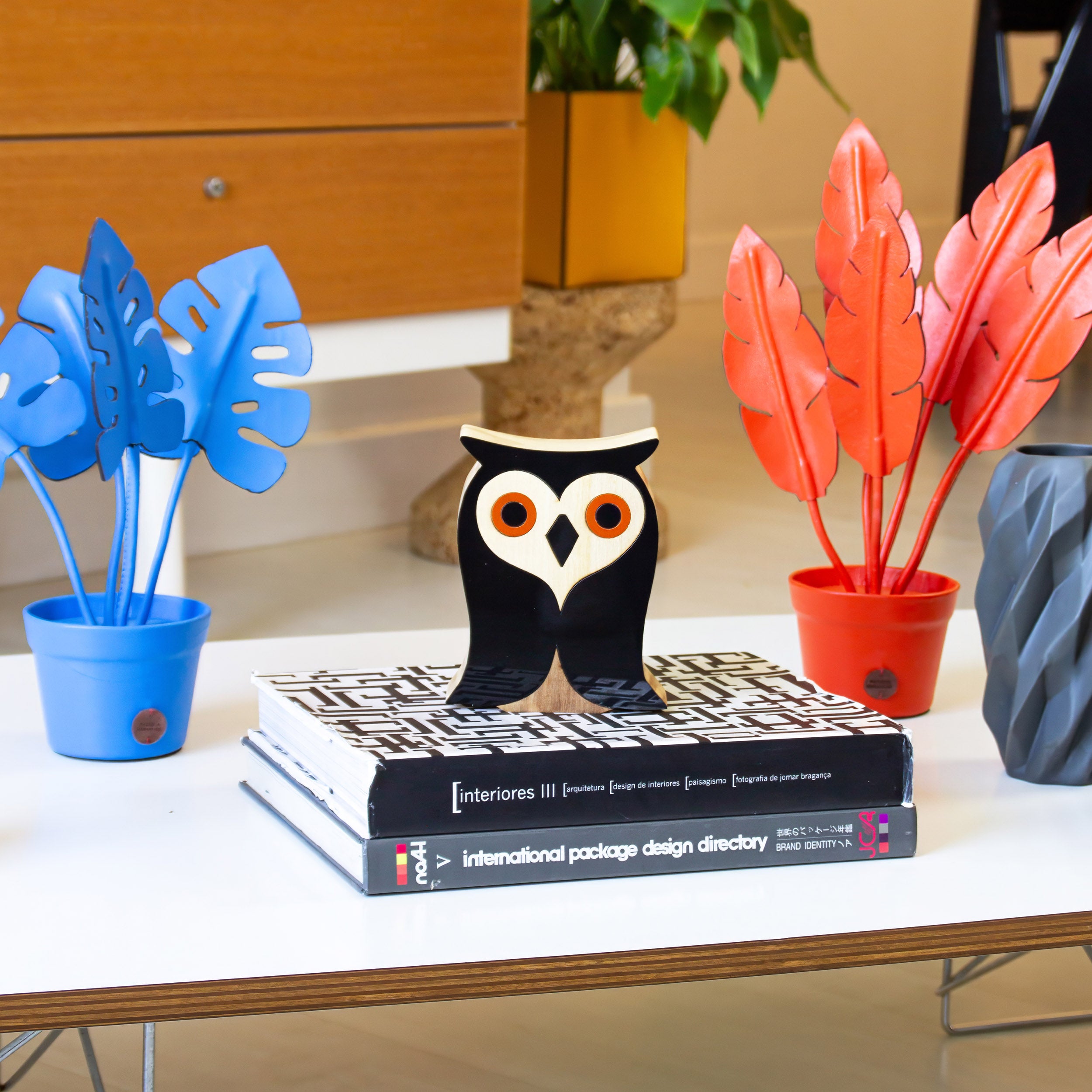 Wooden Sculpture of an Owl by Patricia Maranhão