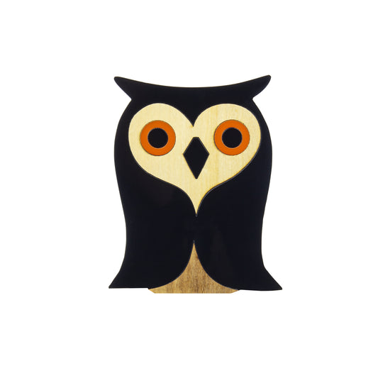 Wooden Sculpture of an Owl by Patricia Maranhão