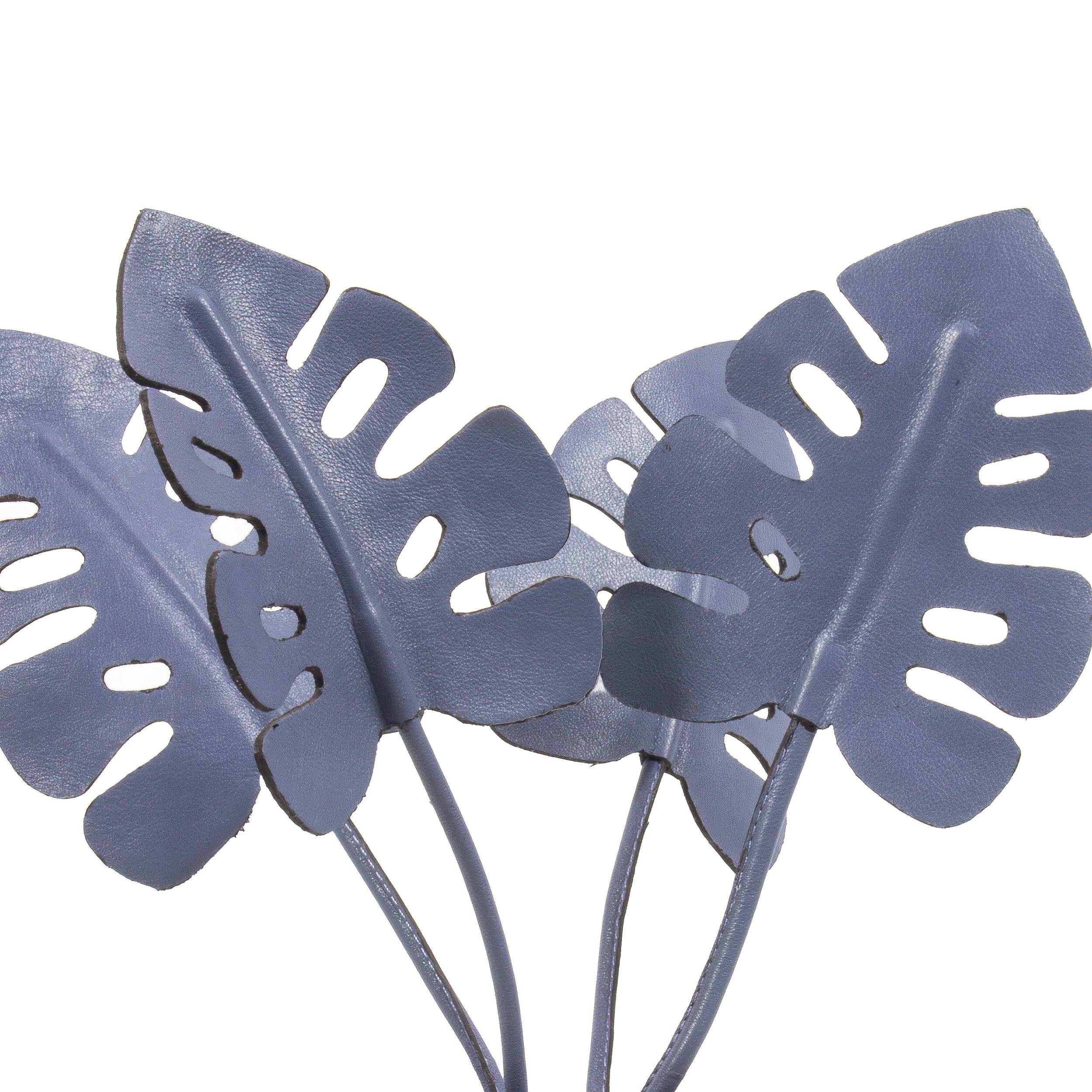 Indigo Monstera Deliciosa Plant Pot in Leather by Patrícia Maranhão