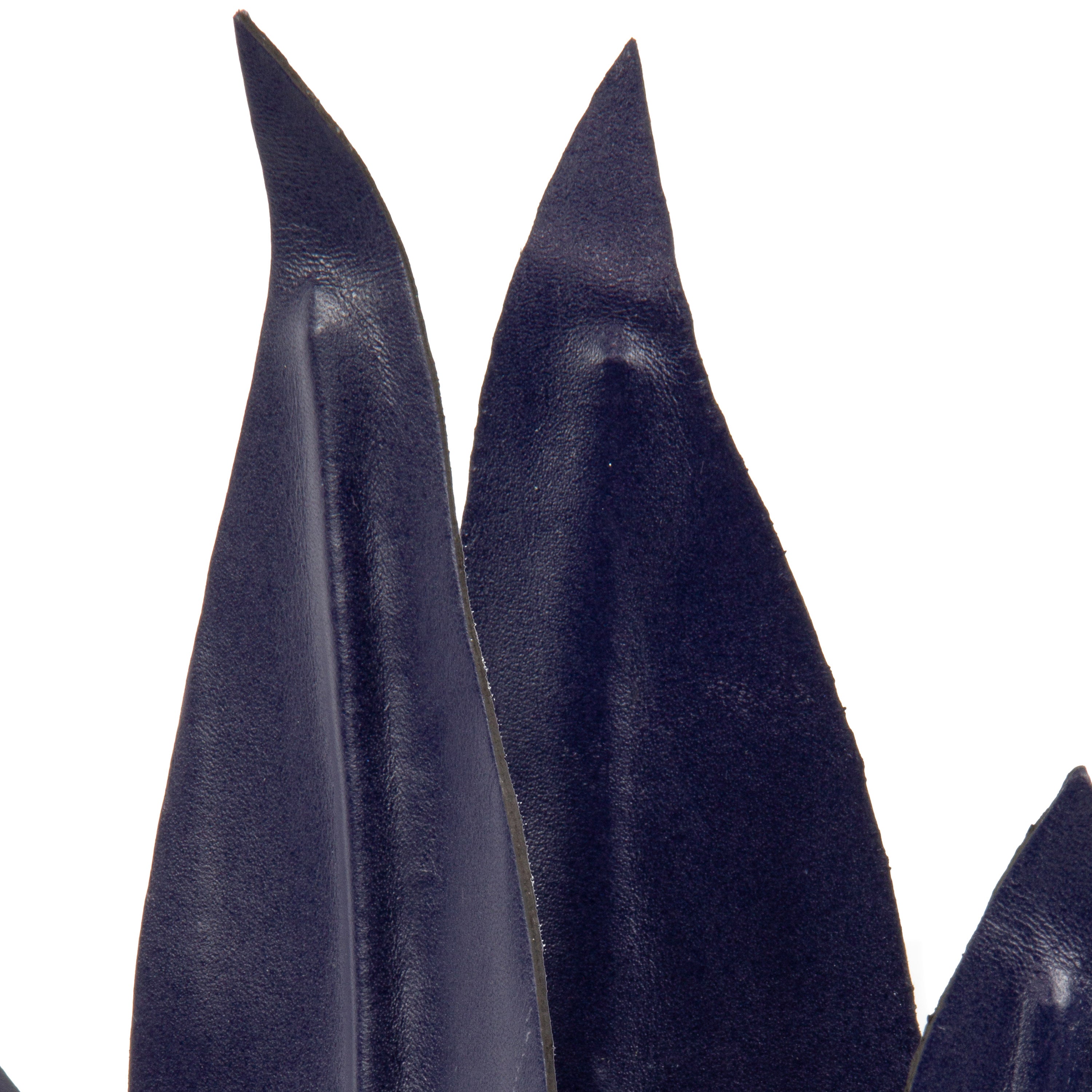 Navy Blue Snake Plant Pot in Leather by Patrícia Maranhão