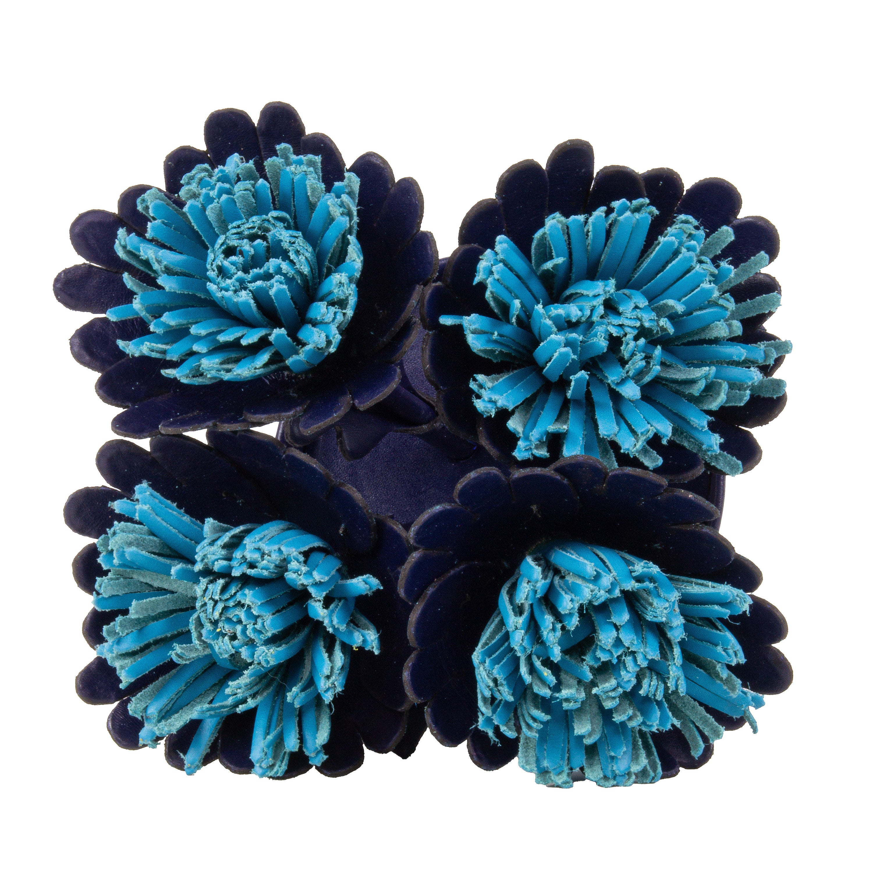 Navy Blue Gerbera Plant Pot in Leather by Patrícia Maranhão