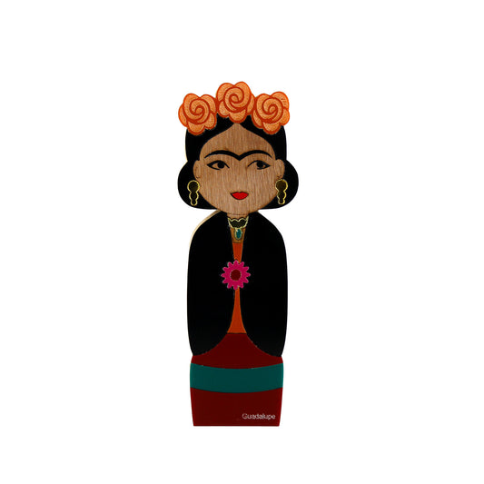 Kokeshi Escultura de Madeira Frida