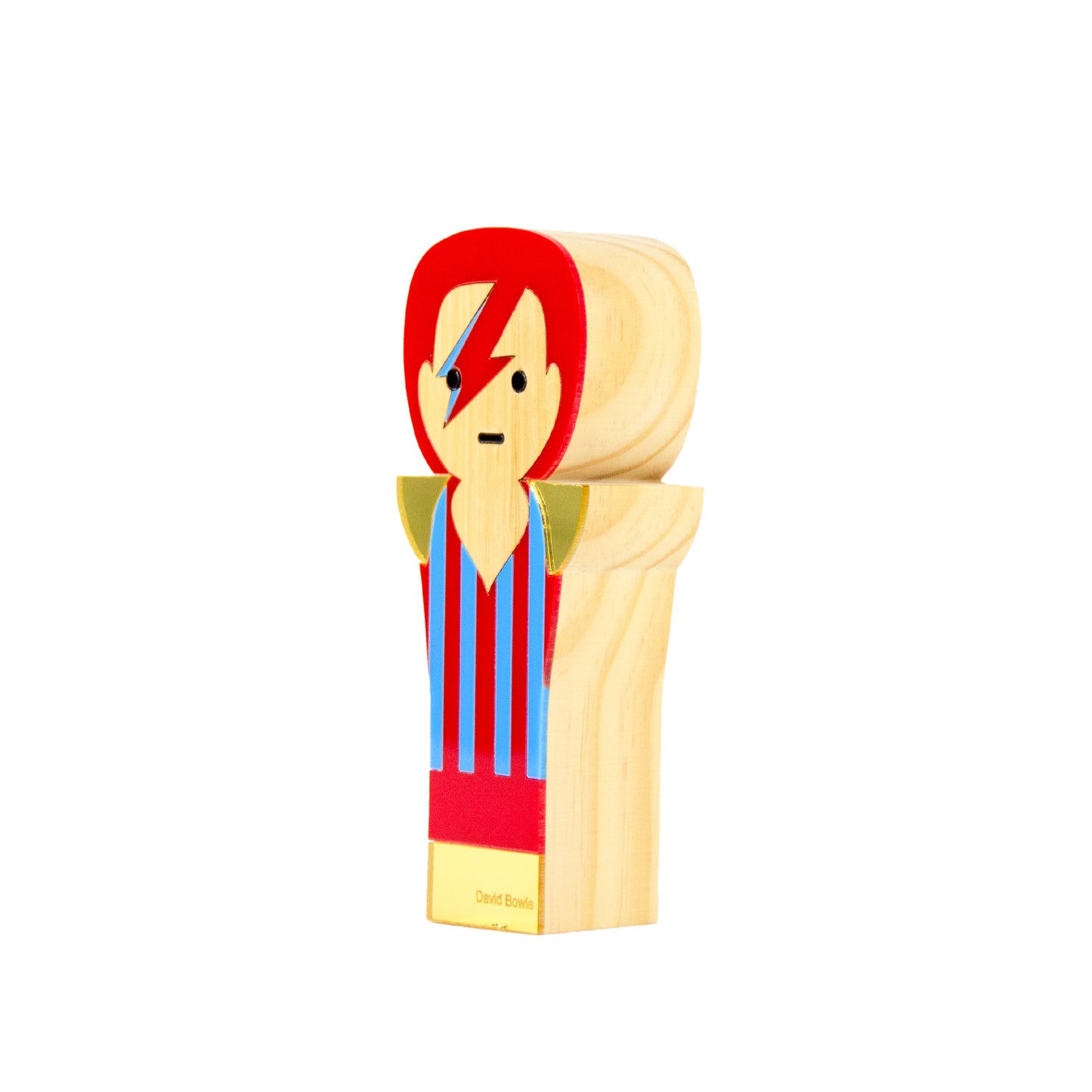 Kokeshi Escultura de Madeira David Bowie