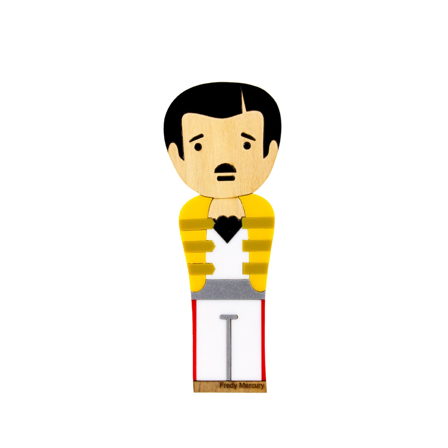 Kokeshi Escultura de Madeira Freddie Mercury