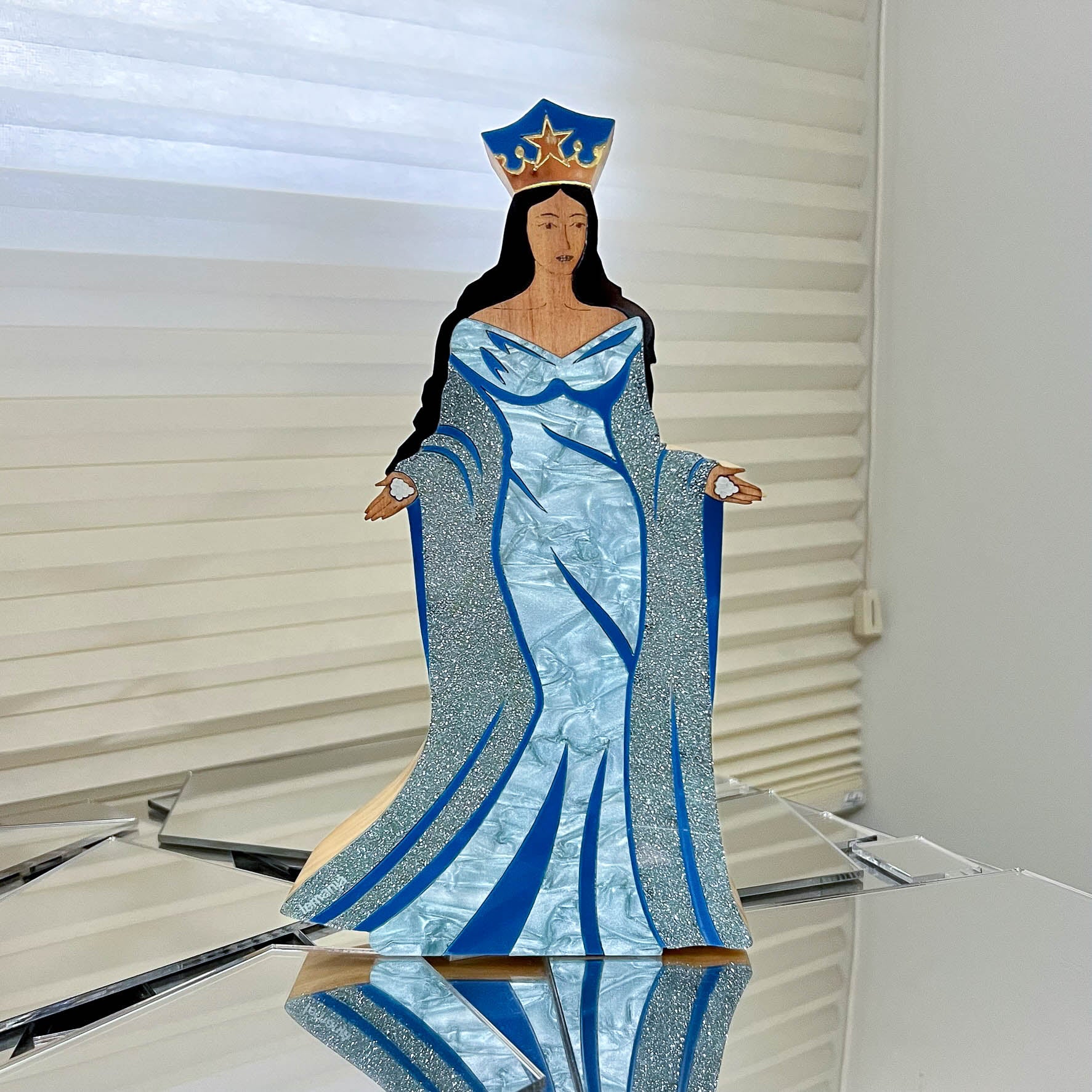 Wooden Sculpture Yemanja Queen of the Sea Patricia Maranhão