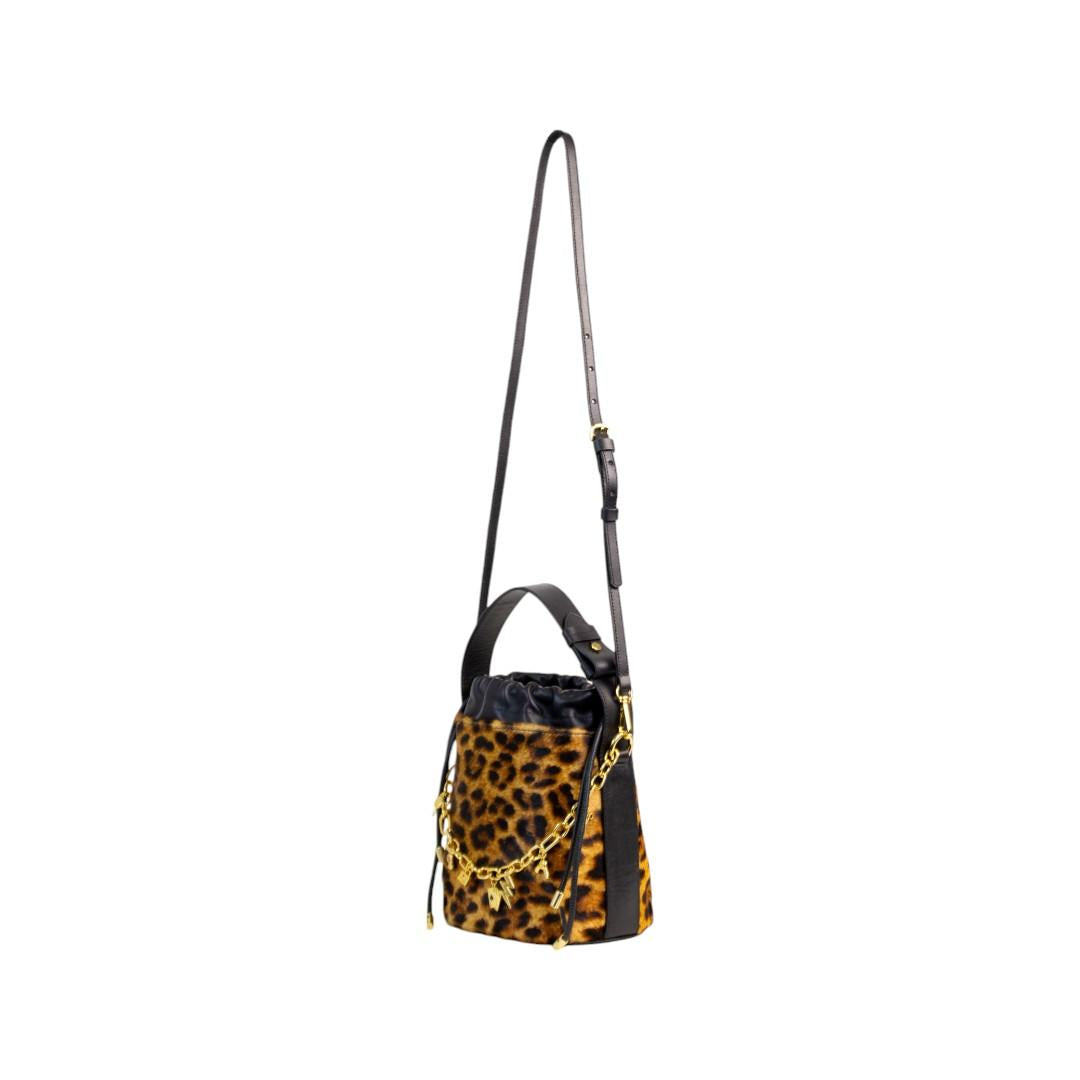 Bolsa Bucket Donna Couro Legítimo Animal Print Onça Patrícia Maranhão