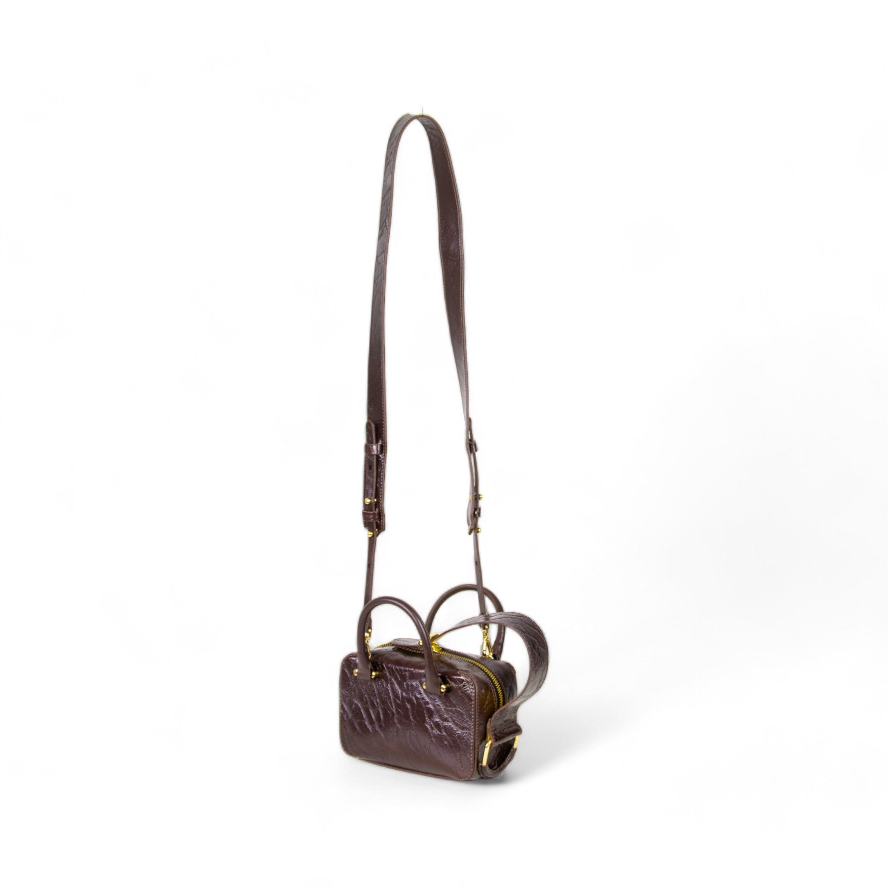 Gisele Mini Crossbody Bag in Genuine Brown Leather by Patrícia Maranhão