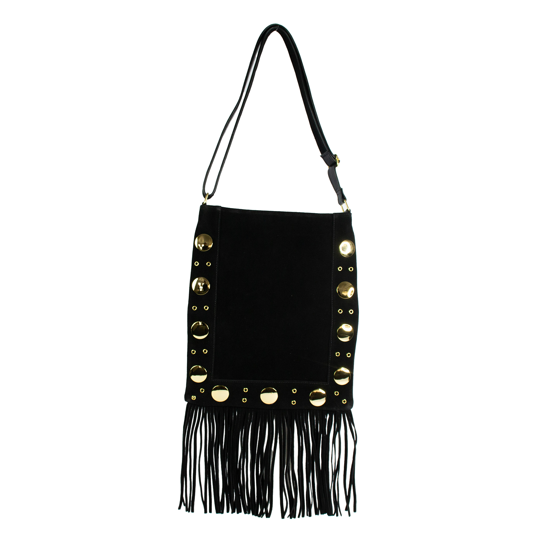 Bolsa Tiracolo Boho James Couro Legítimo Com Franjas Patrícia Maranhão