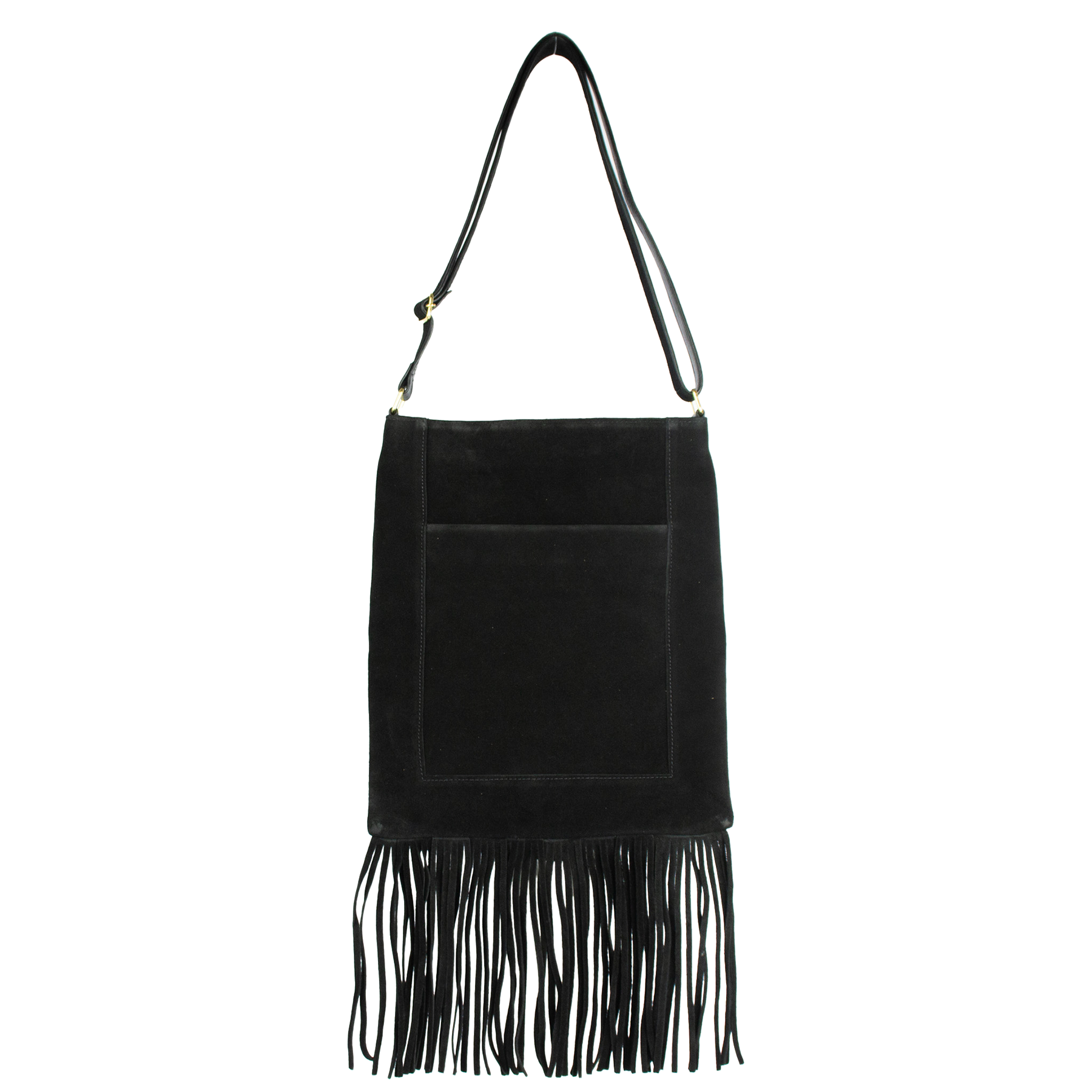 Bolsa Tiracolo Boho James Couro Legítimo Com Franjas Patrícia Maranhão