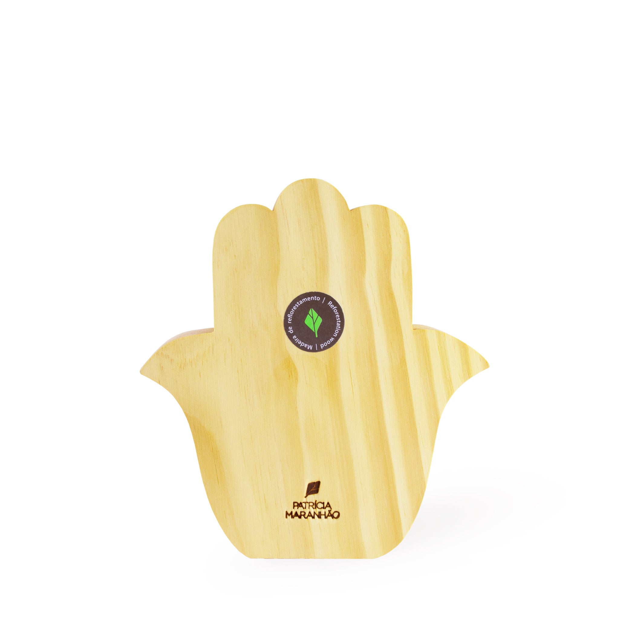Wooden Sculpture Hand of Fatima Hamsá Patricia Maranhão