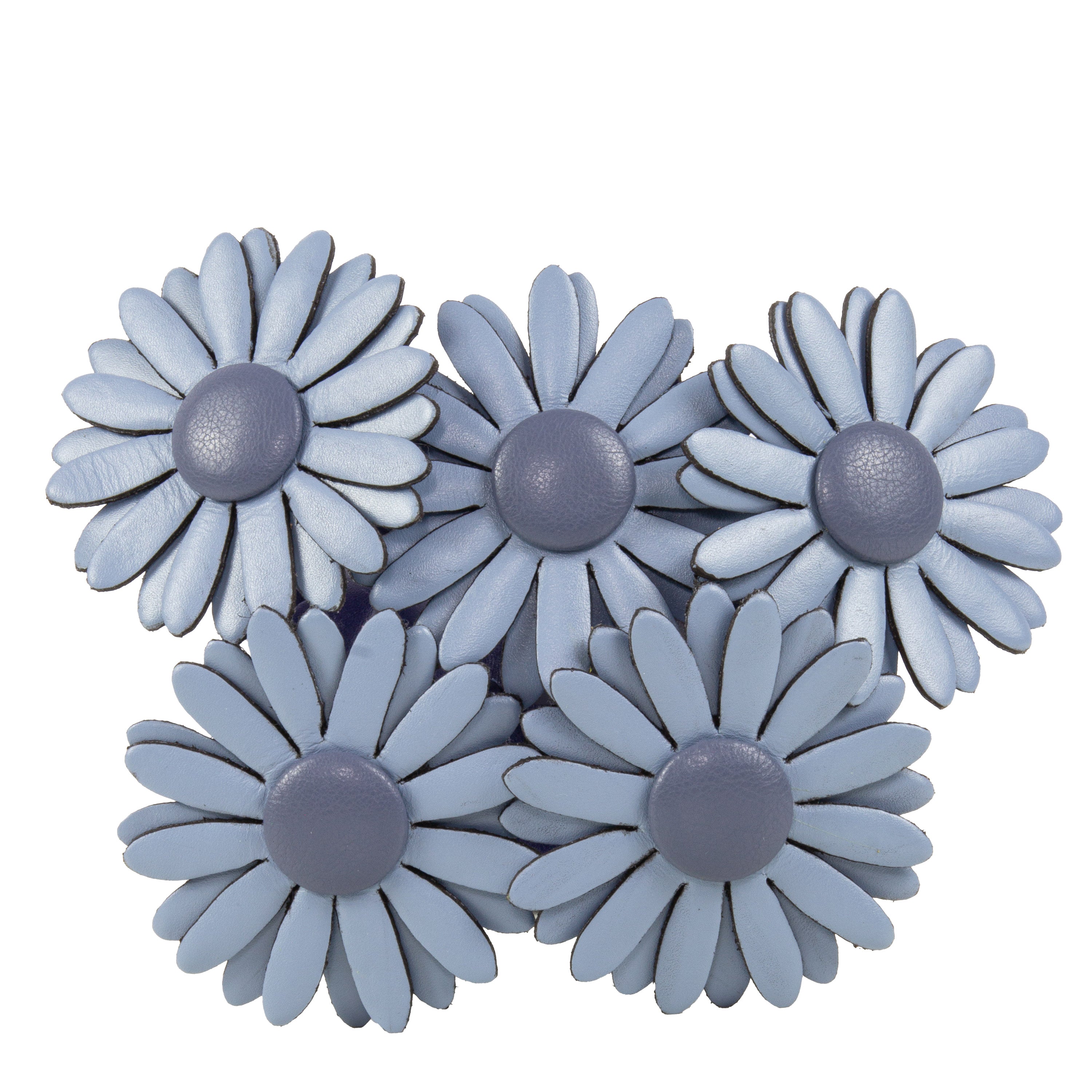 Blue Daisy Plant Pot in Leather by Patrícia Maranhão