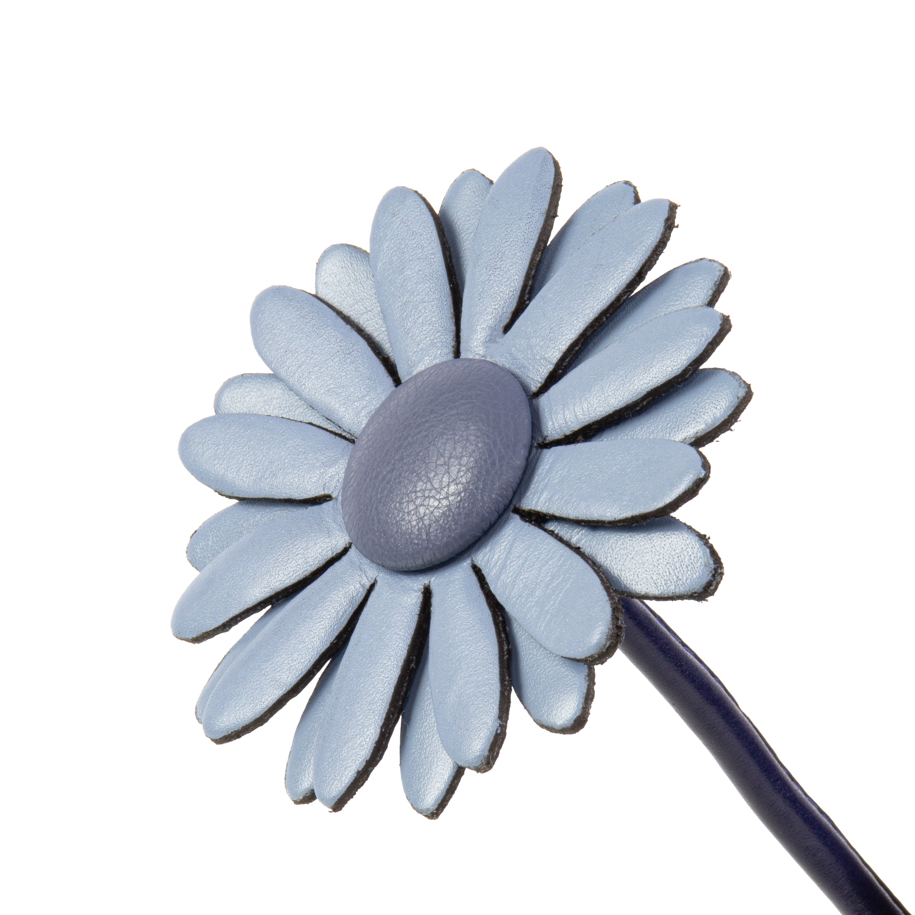 Blue Daisy Plant Pot in Leather by Patrícia Maranhão