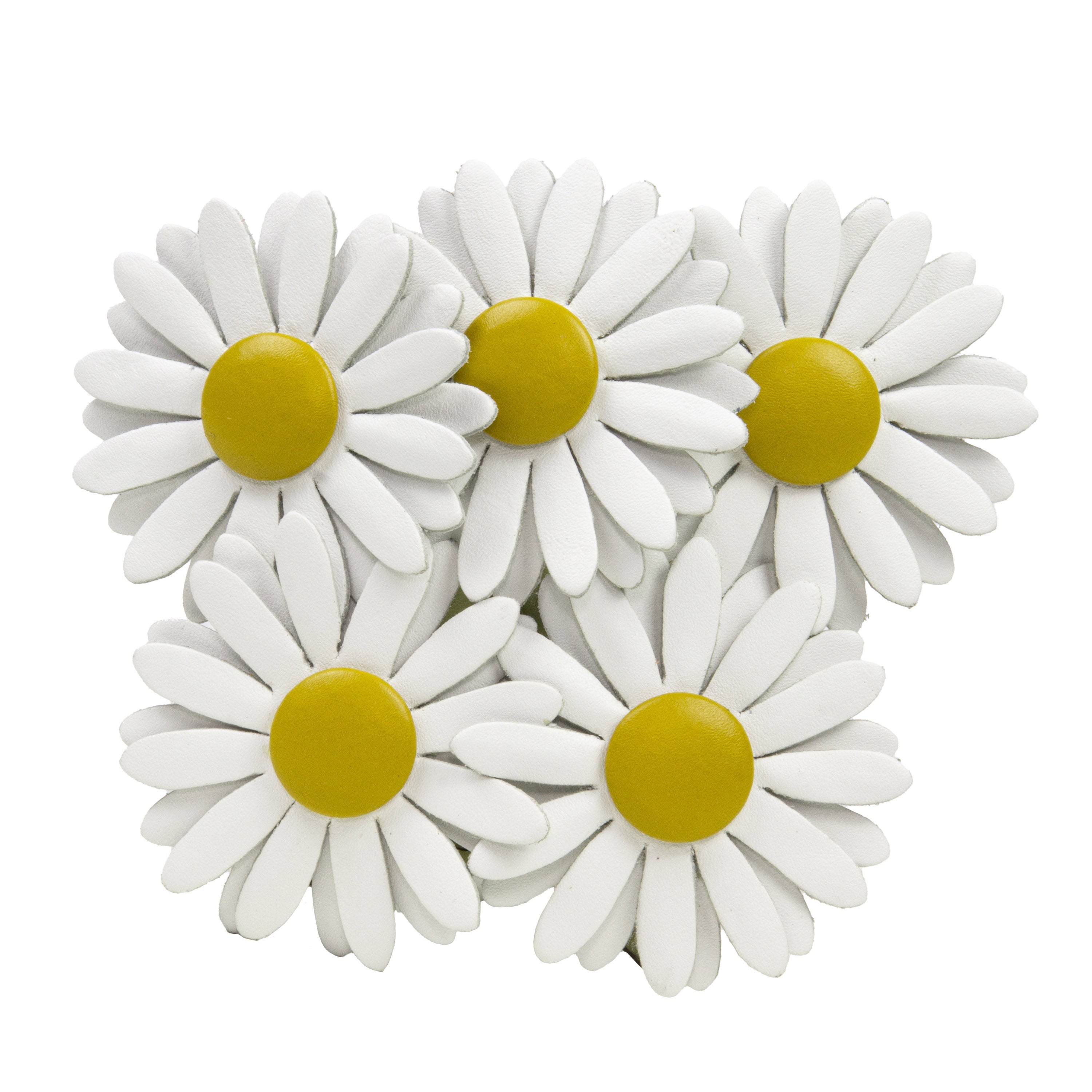 White Daisy Plant Pot in Leather by Patrícia Maranhão