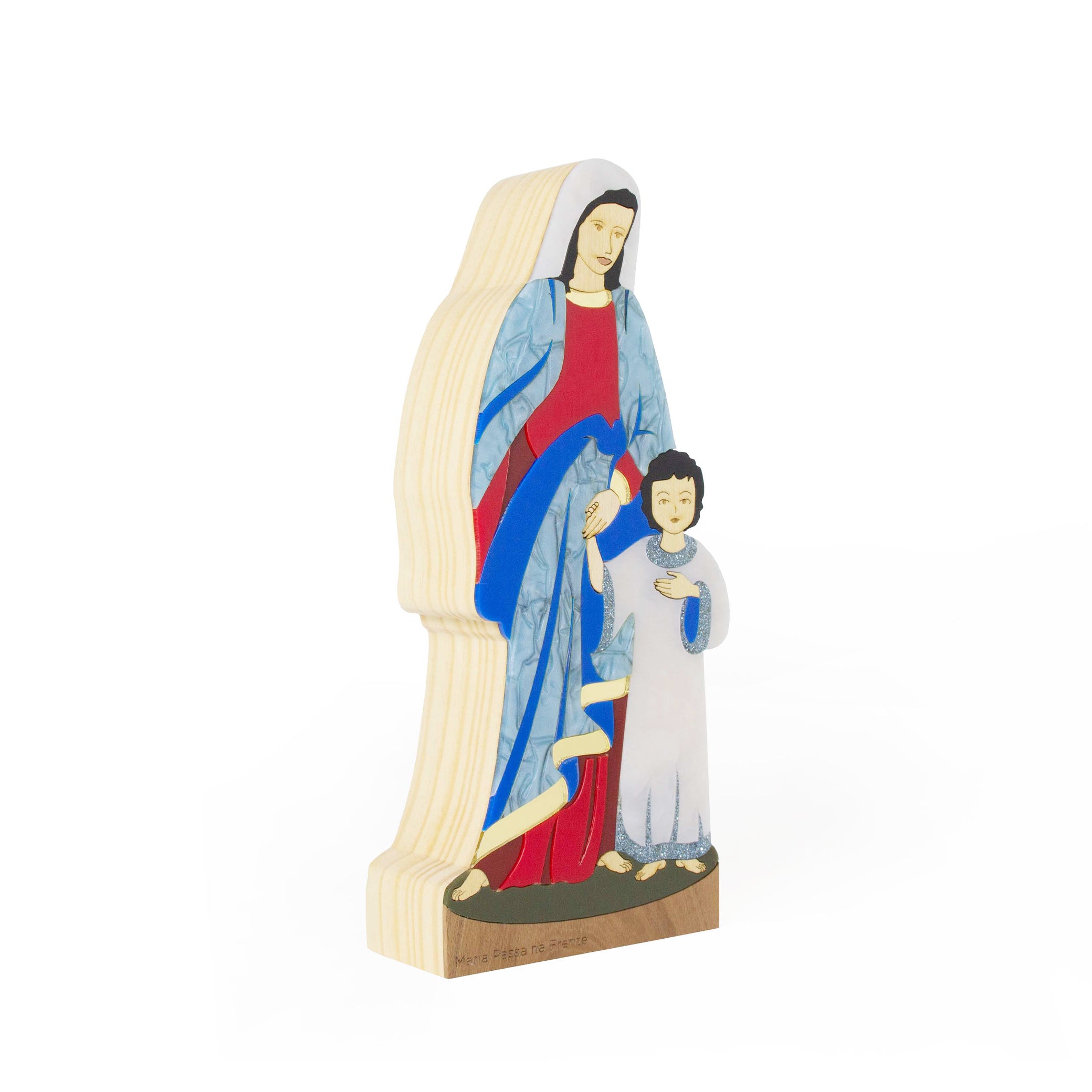 Wooden Sculpture Maria Passes in Front Patricia Maranhão