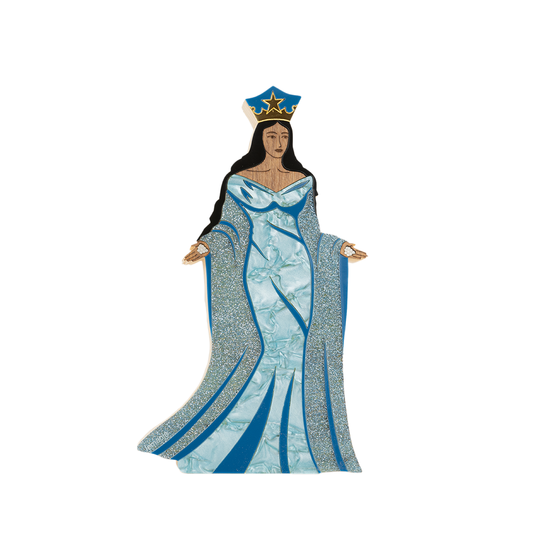 Wooden Sculpture Yemanja Queen of the Sea Patricia Maranhão