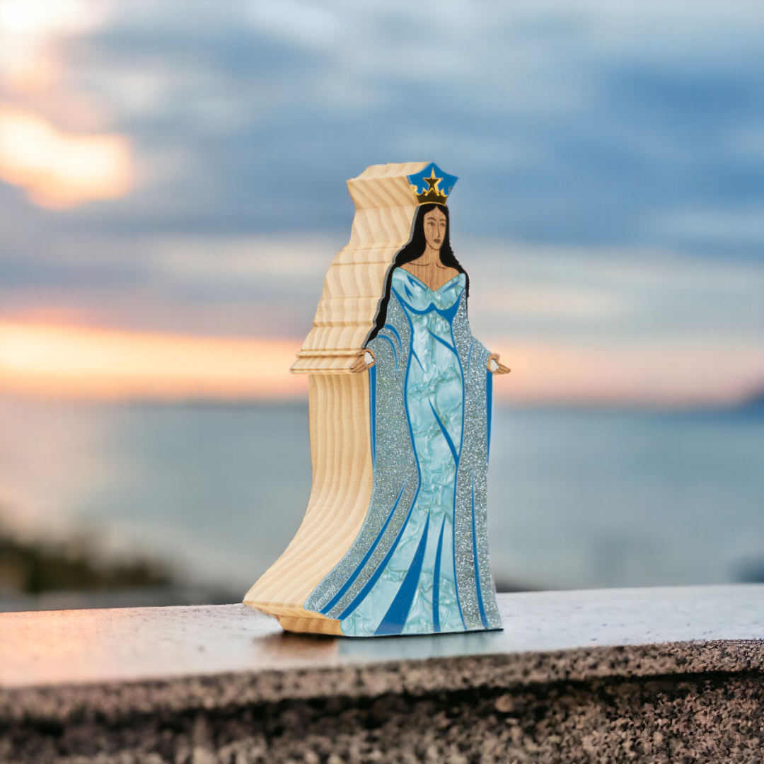 Wooden Sculpture Yemanja Queen of the Sea Patricia Maranhão