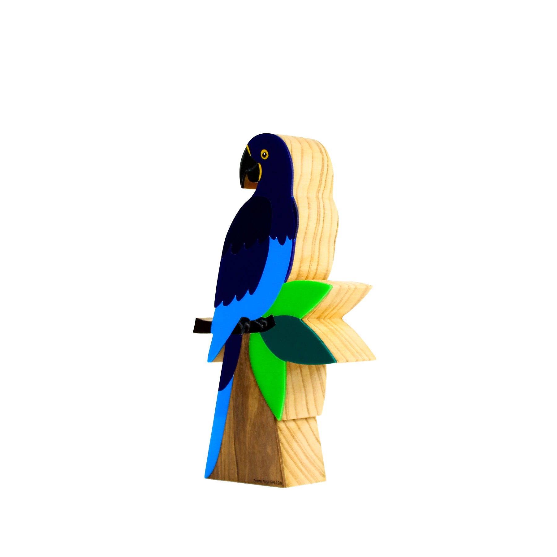 Escultura de Madeira Arara Azul Patricia Maranhão
