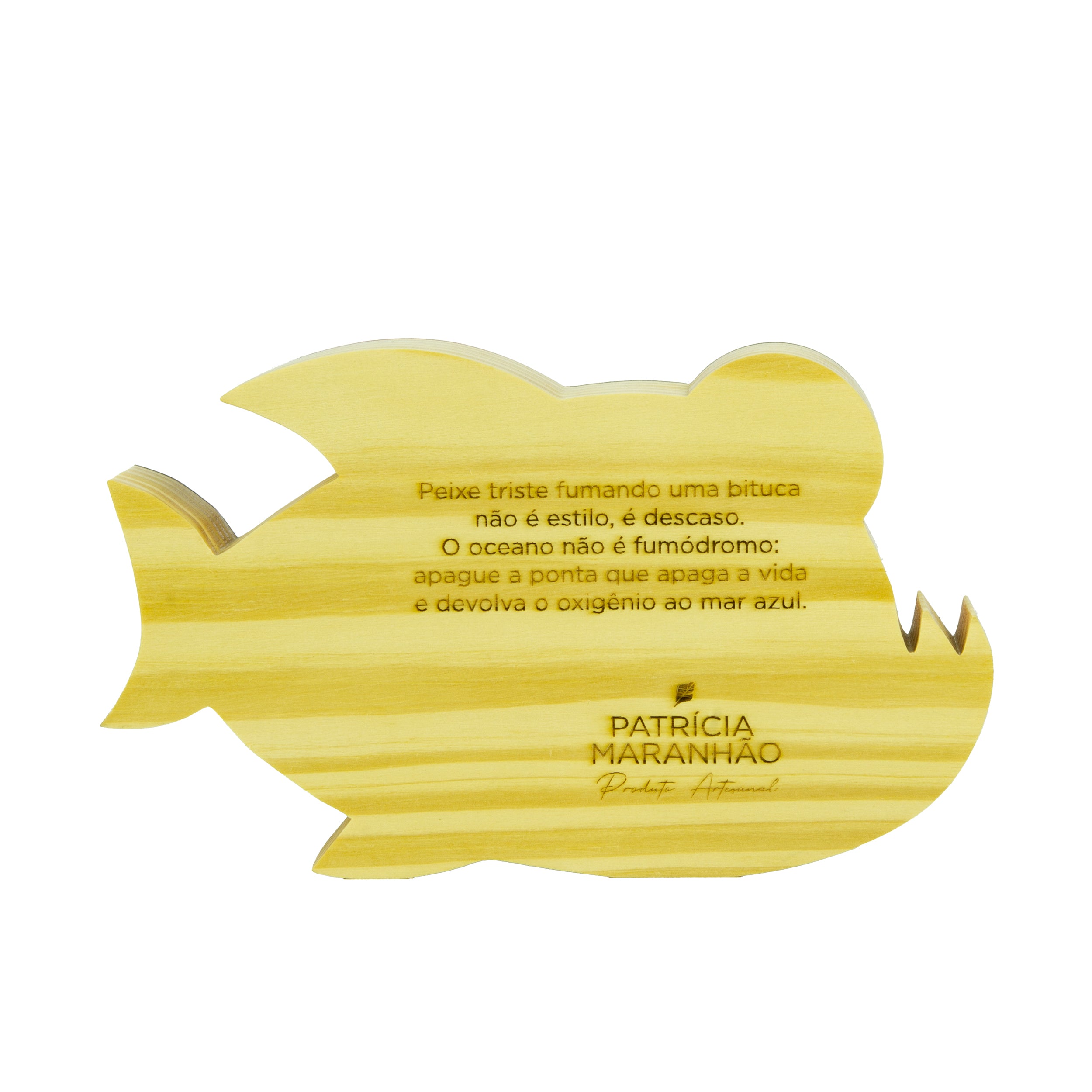 Wooden Sculpture of a Piranha Lacravis by Patricia Maranhão