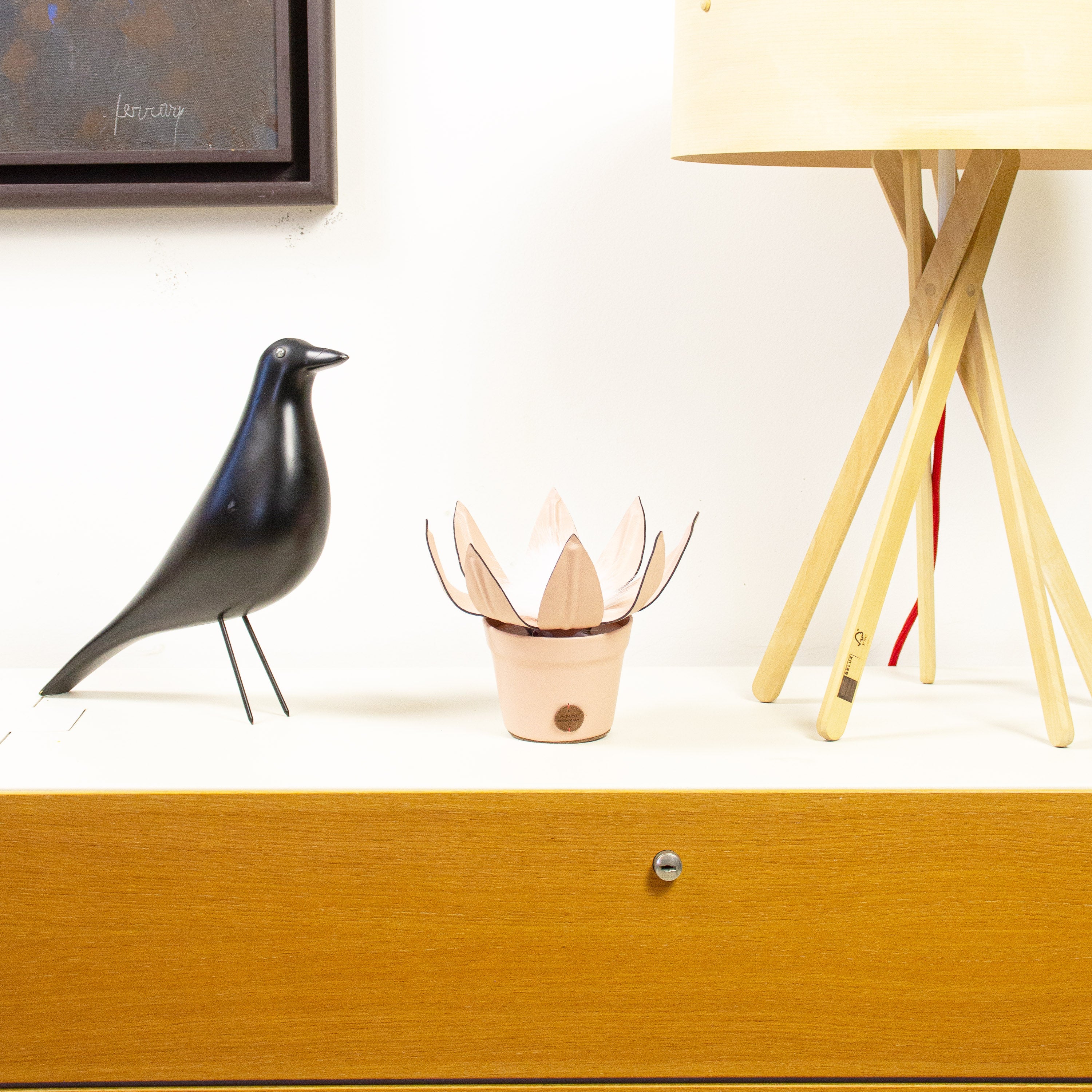 Antique Leather Protea Plant Pot by Patrícia Maranhão