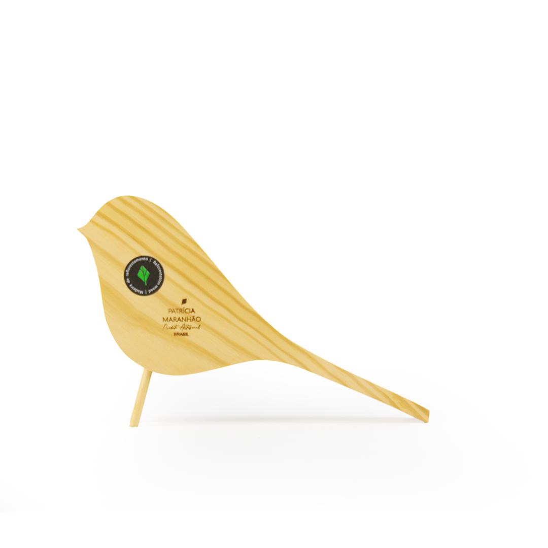 Wooden Sculpture Tico Tico Bird Patricia Maranhão