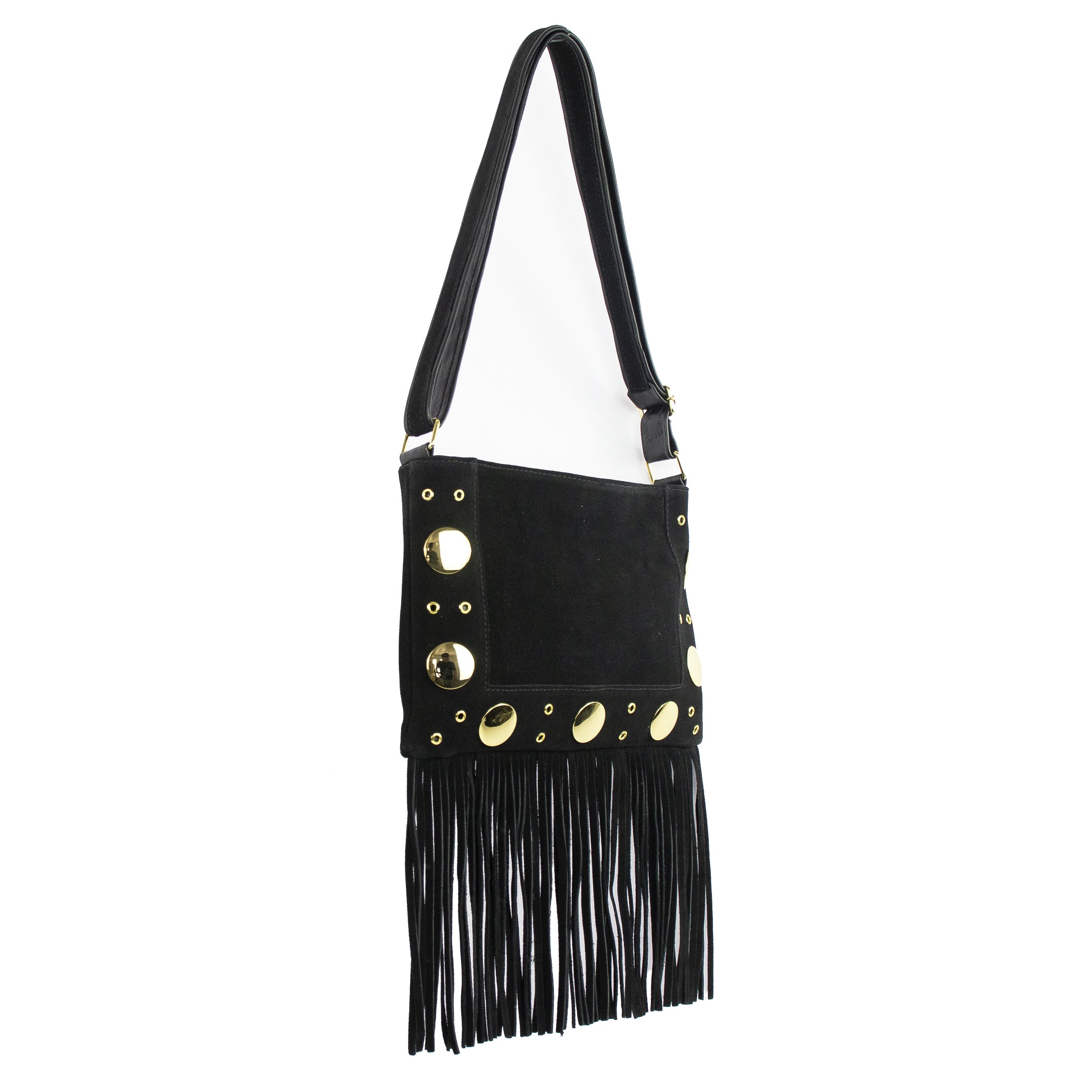 Fendi James Genuine Leather Boho Crossbody Bag with Fringes Patrícia Maranhão