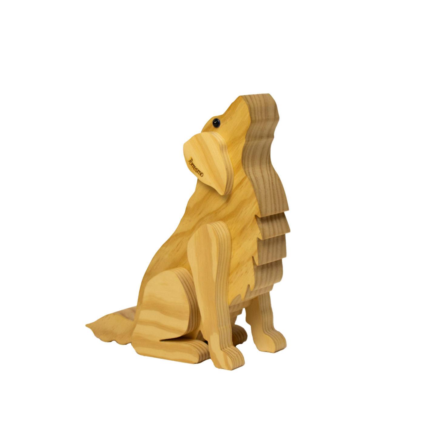 Escultura de Madeira Cachorro Golden Retriever Torresmo Patricia Maranhão