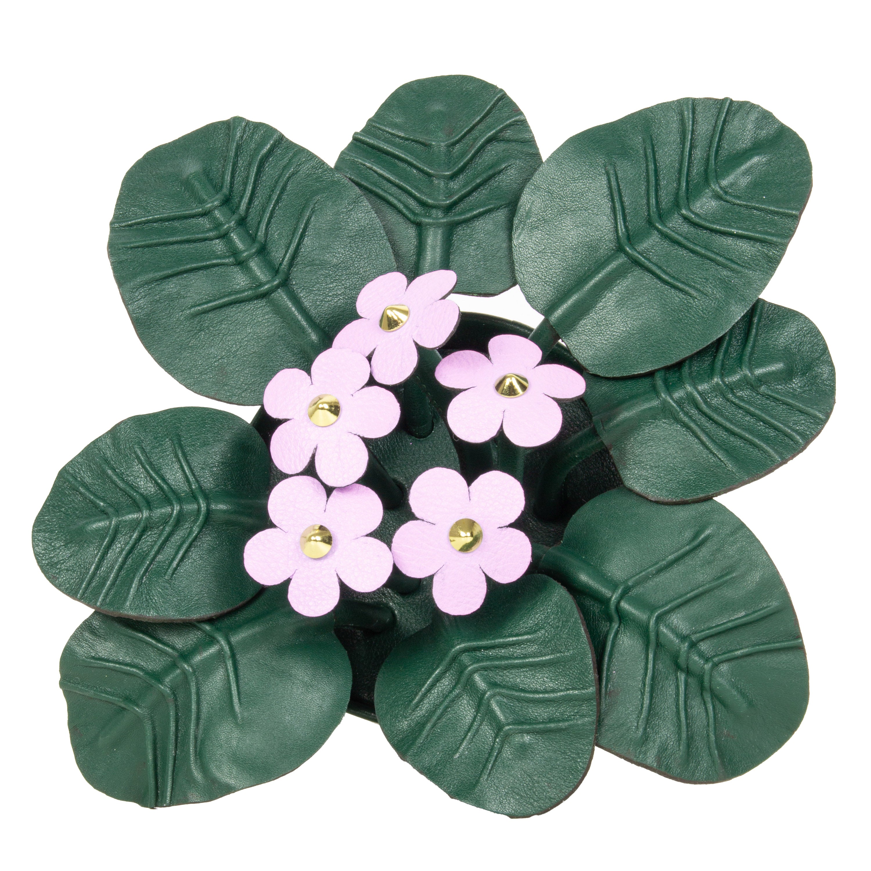 Lilac Violet Plant Pot in Leather by Patrícia Maranhão