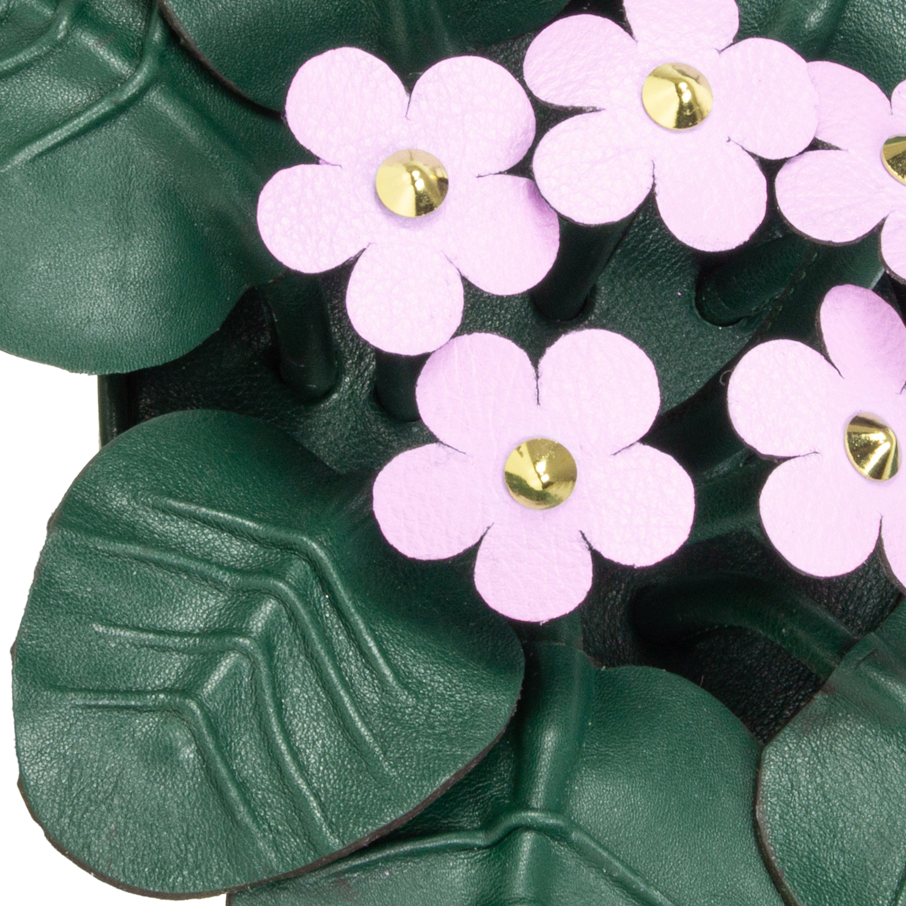 Lilac Violet Plant Pot in Leather by Patrícia Maranhão