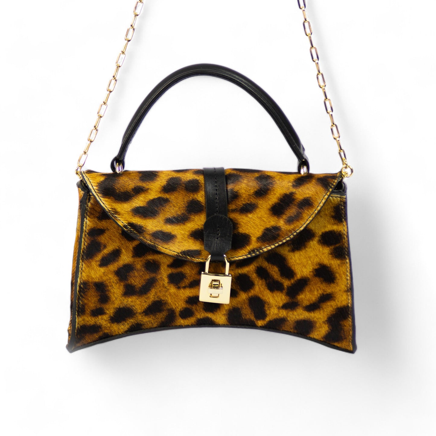 Bolsa Mini Tiracolo Fancy Couro Legítimo Animal Print Onça Patrícia Maranhão