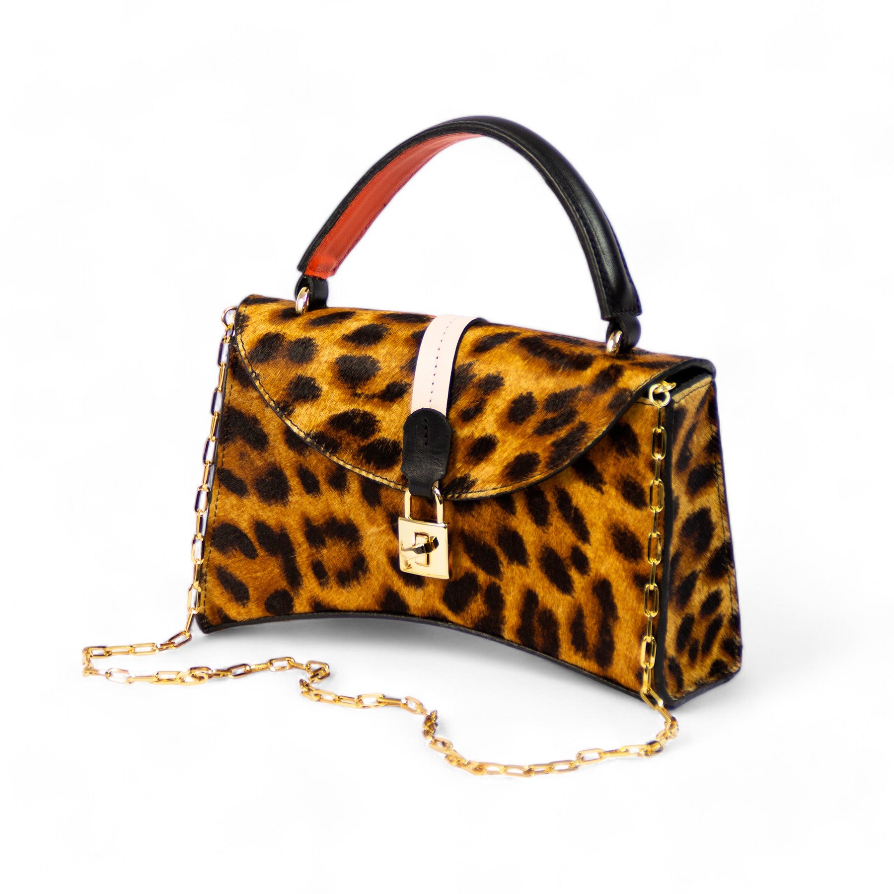 Bolsa Mini Tiracolo Fancy Couro Legítimo Alça Laranja Patrícia Maranhão
